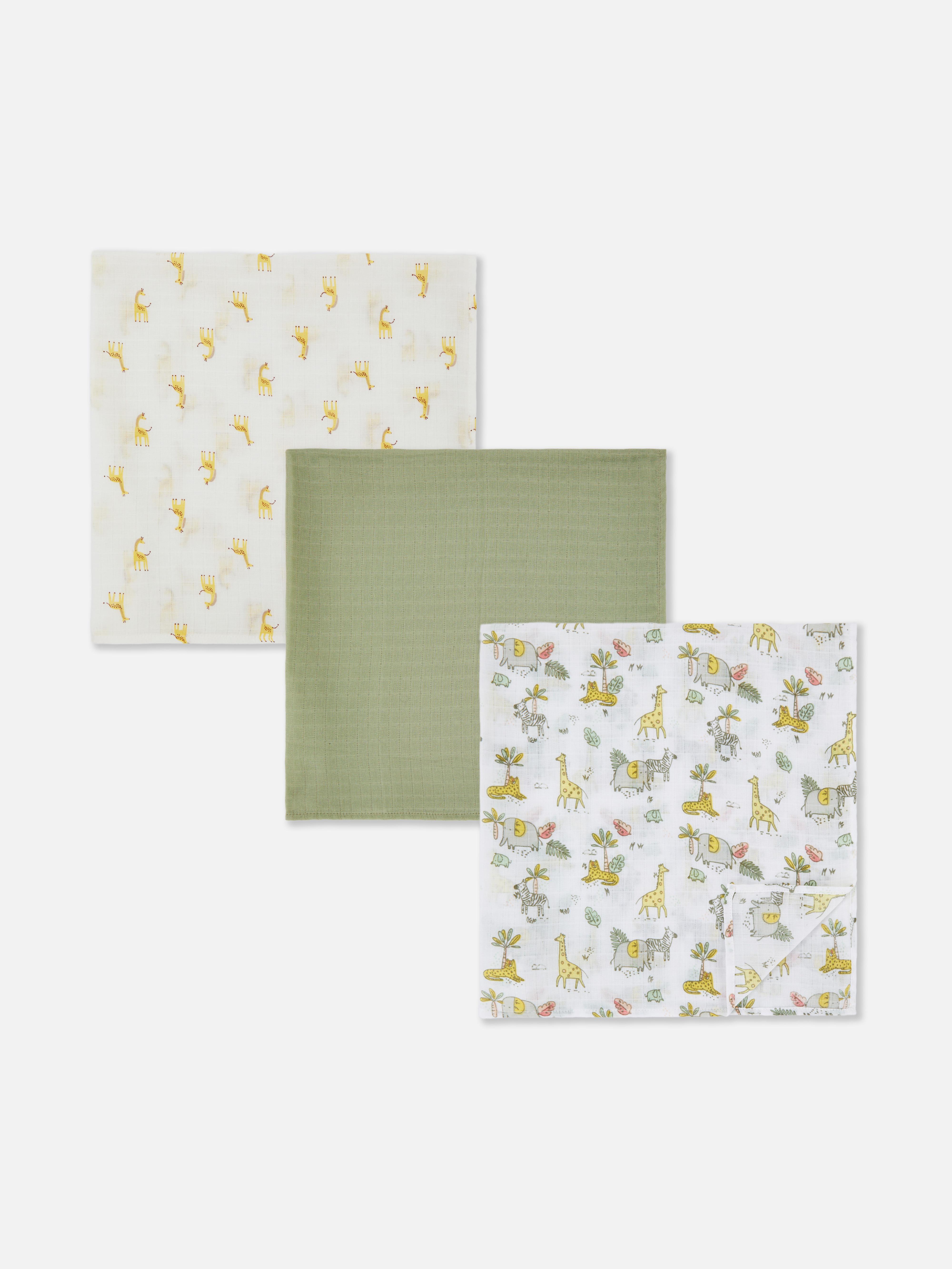 3pk Safari Muslin Squares