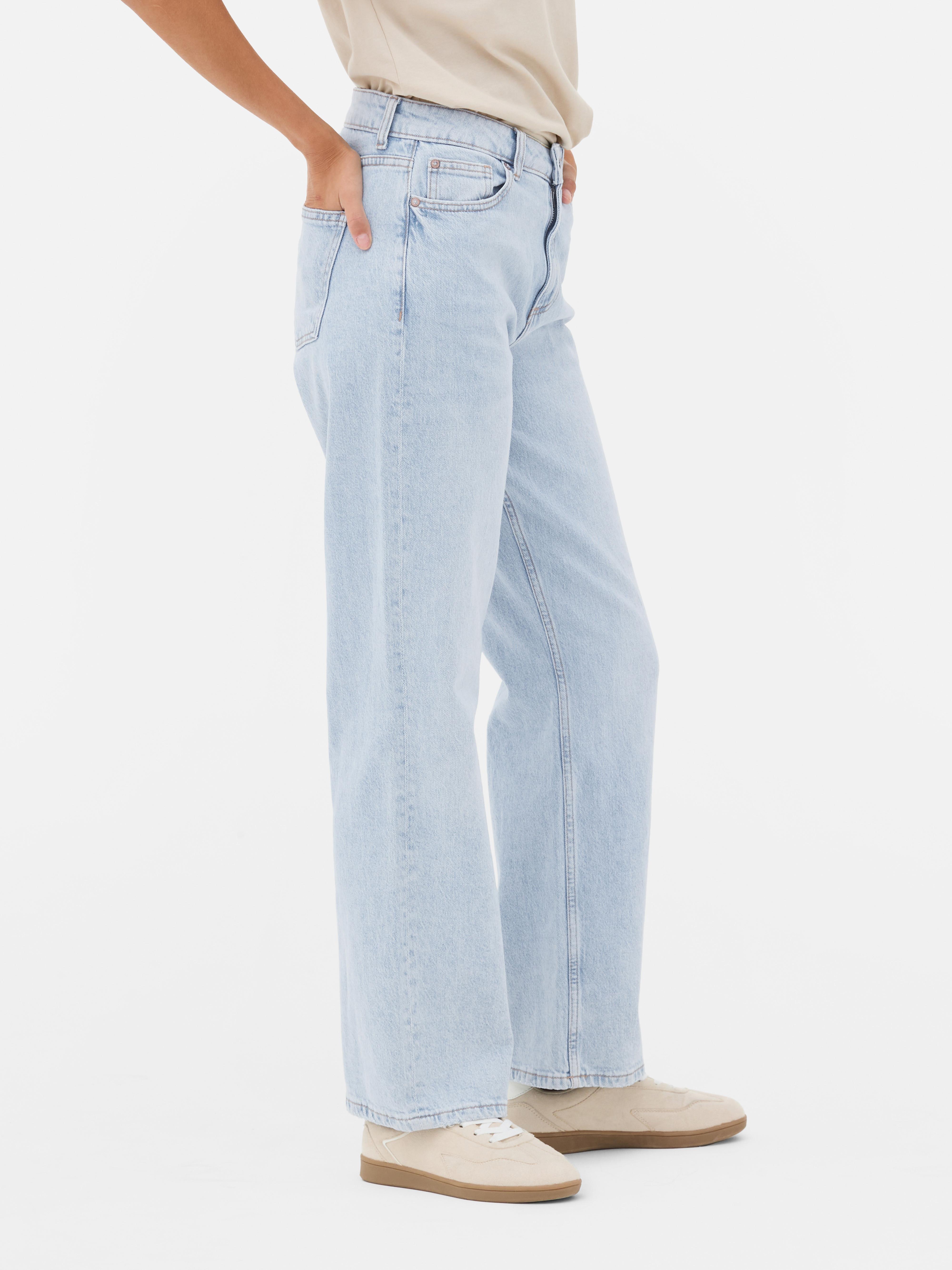 Womens Light Blue Straight Leg Denim Jeans | Primark