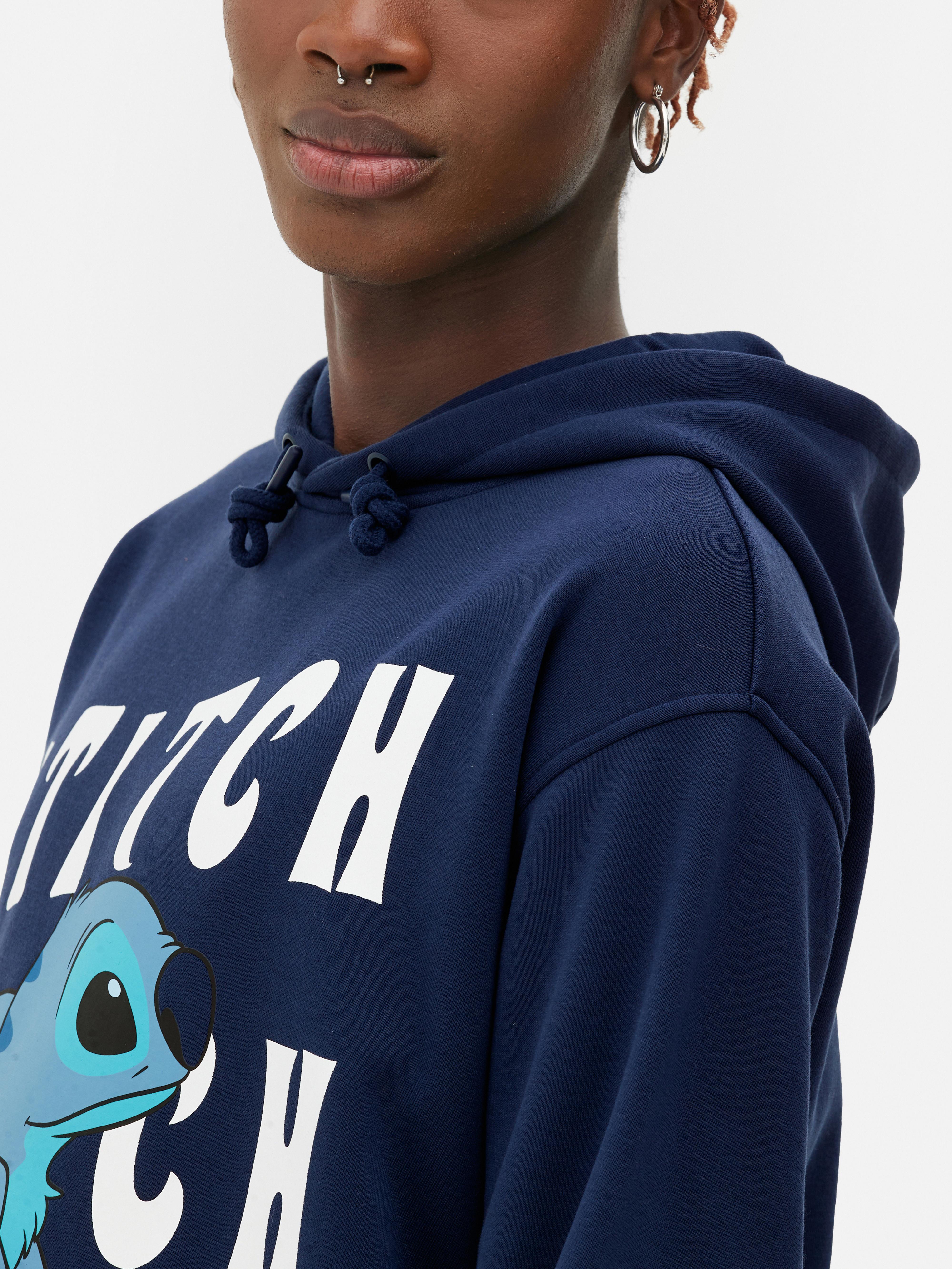 Sweat à capuche hoodie oversize Stitch bleu femme