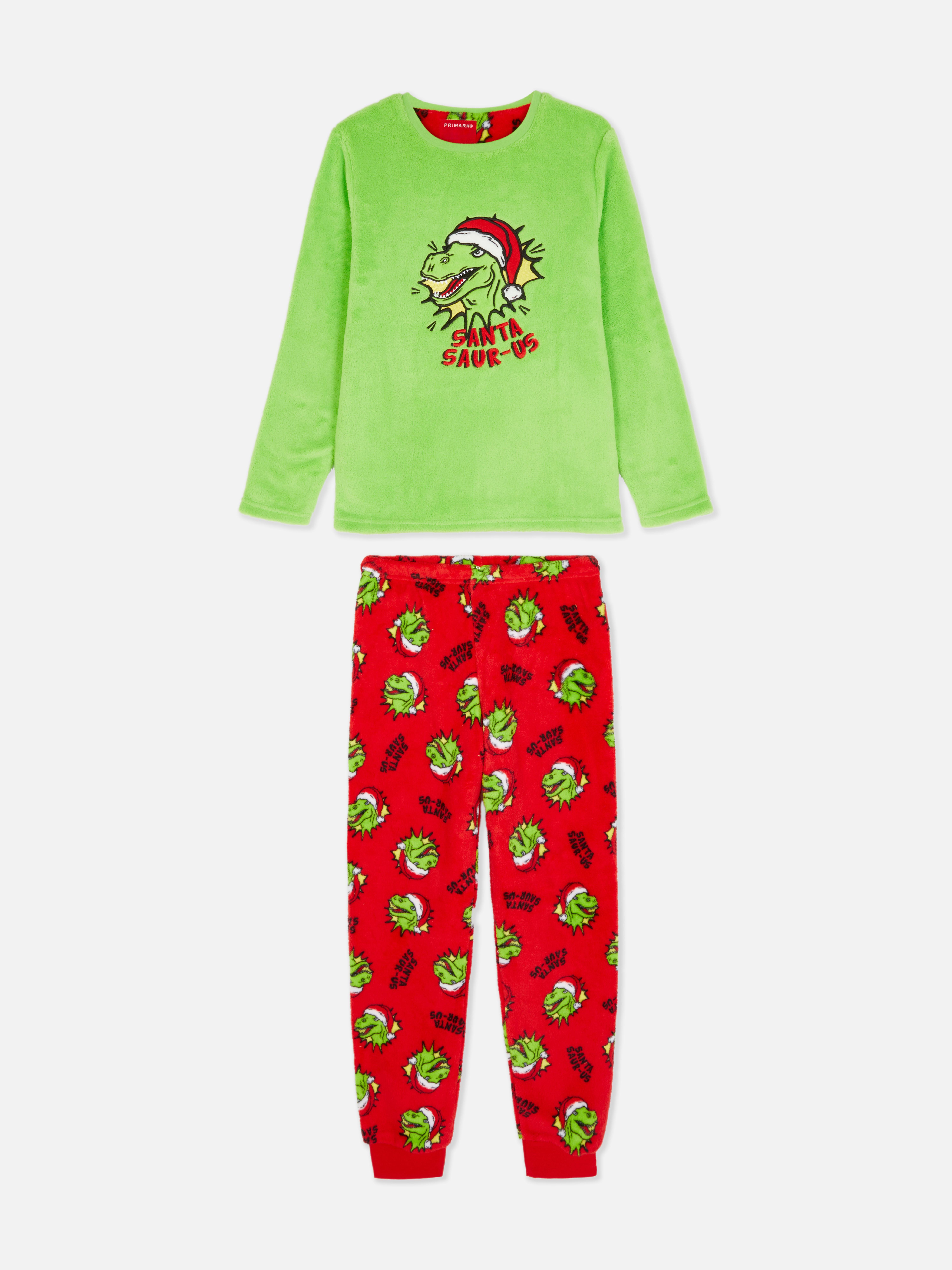 Christmas Dinosaur Fleece Pajamas