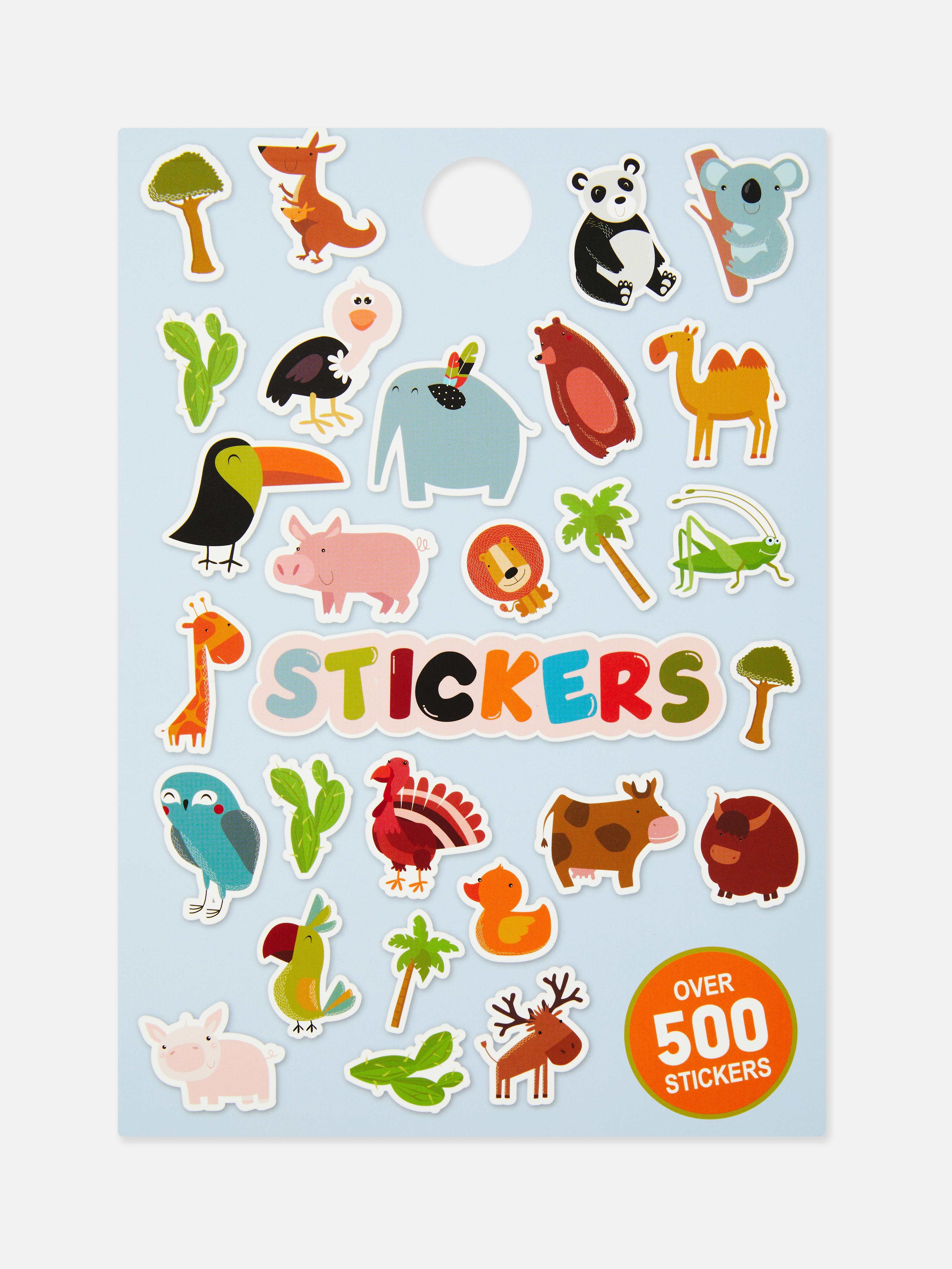Stickervellen met dieren en letters