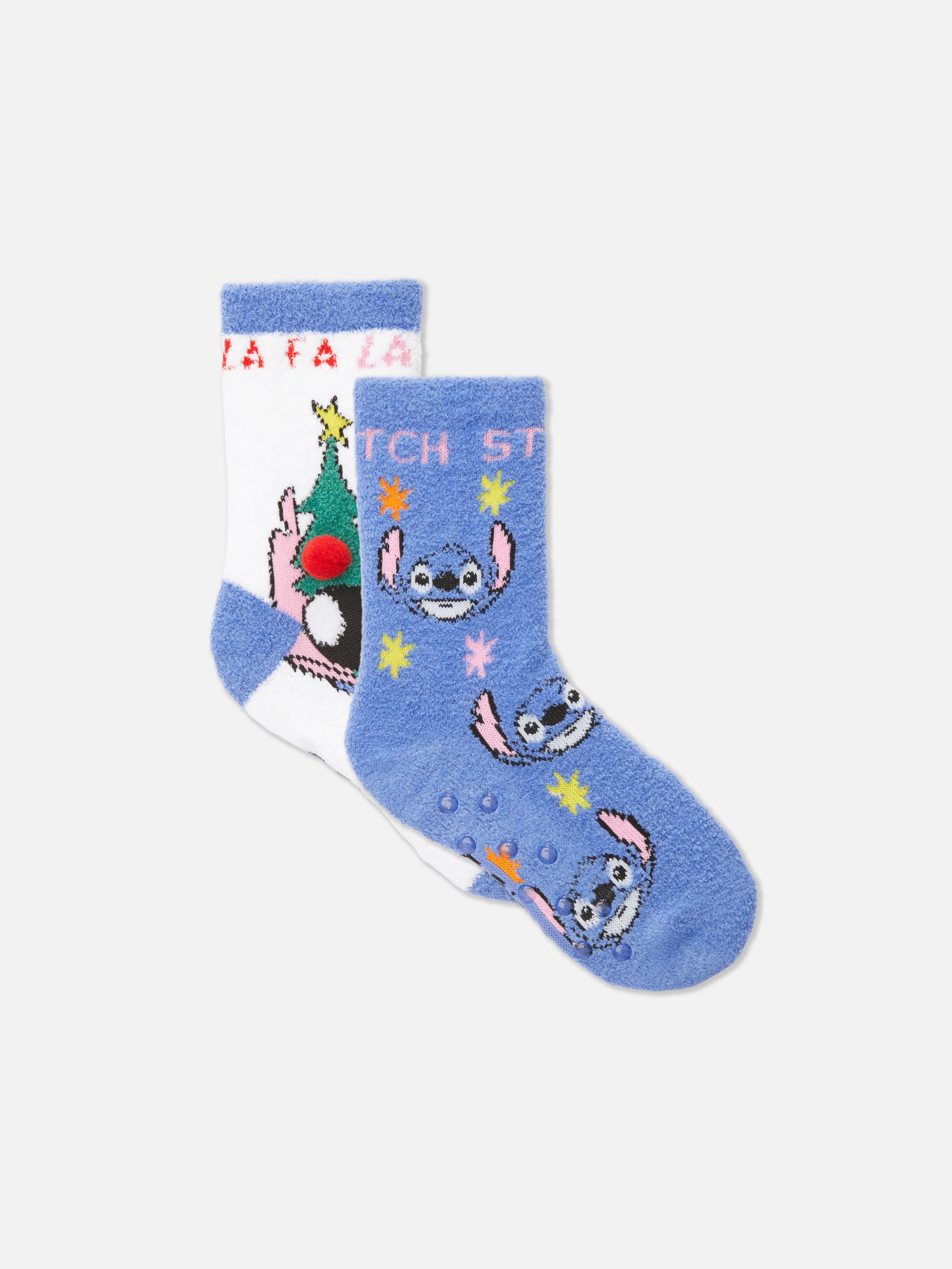 2pk Disney’s Lilo & Stitch Christmas Cosy Socks
