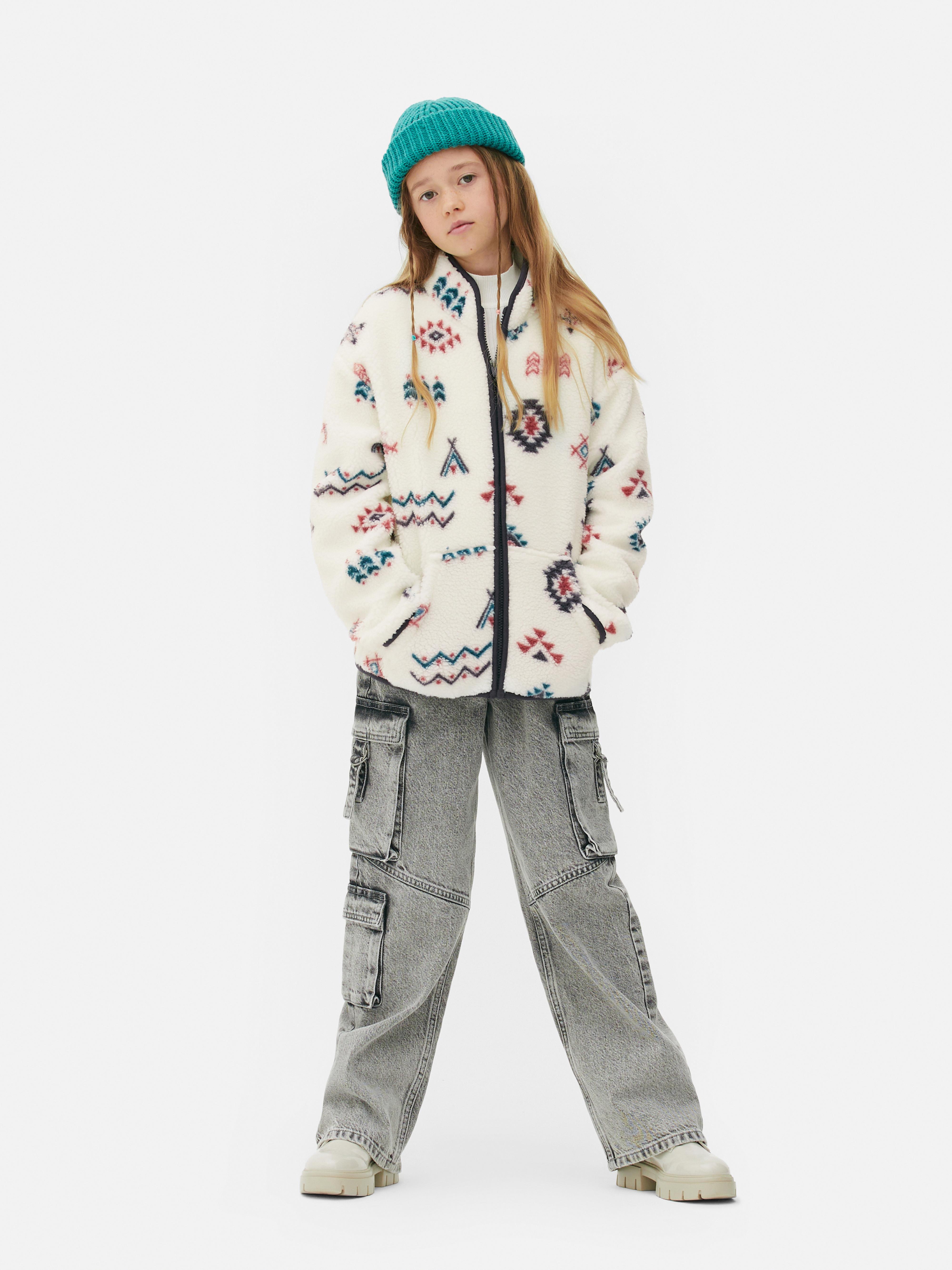 Abstract Borg Zip-up Sweatshirt | Penneys