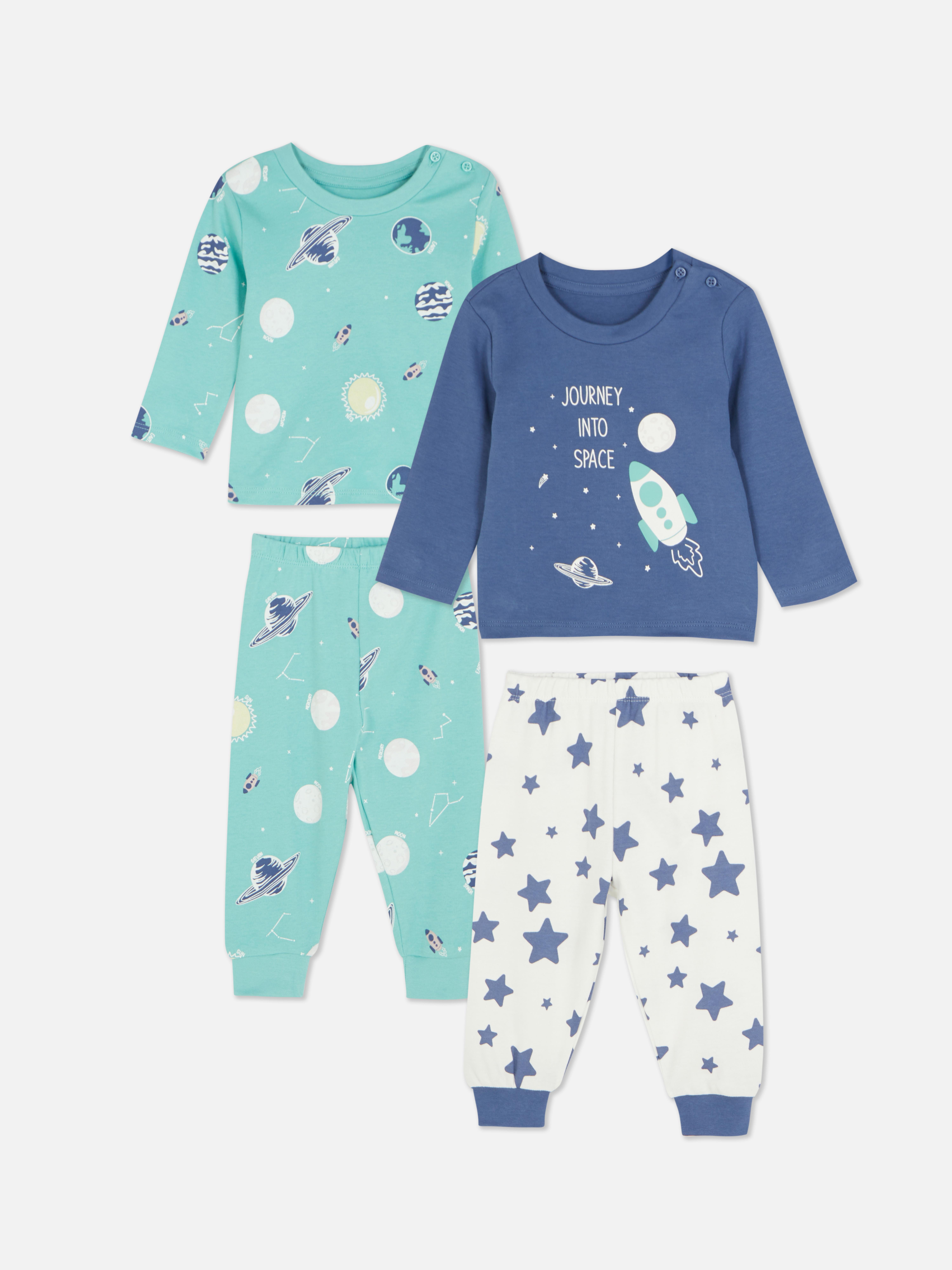 2pk Space Print Long Pyjamas