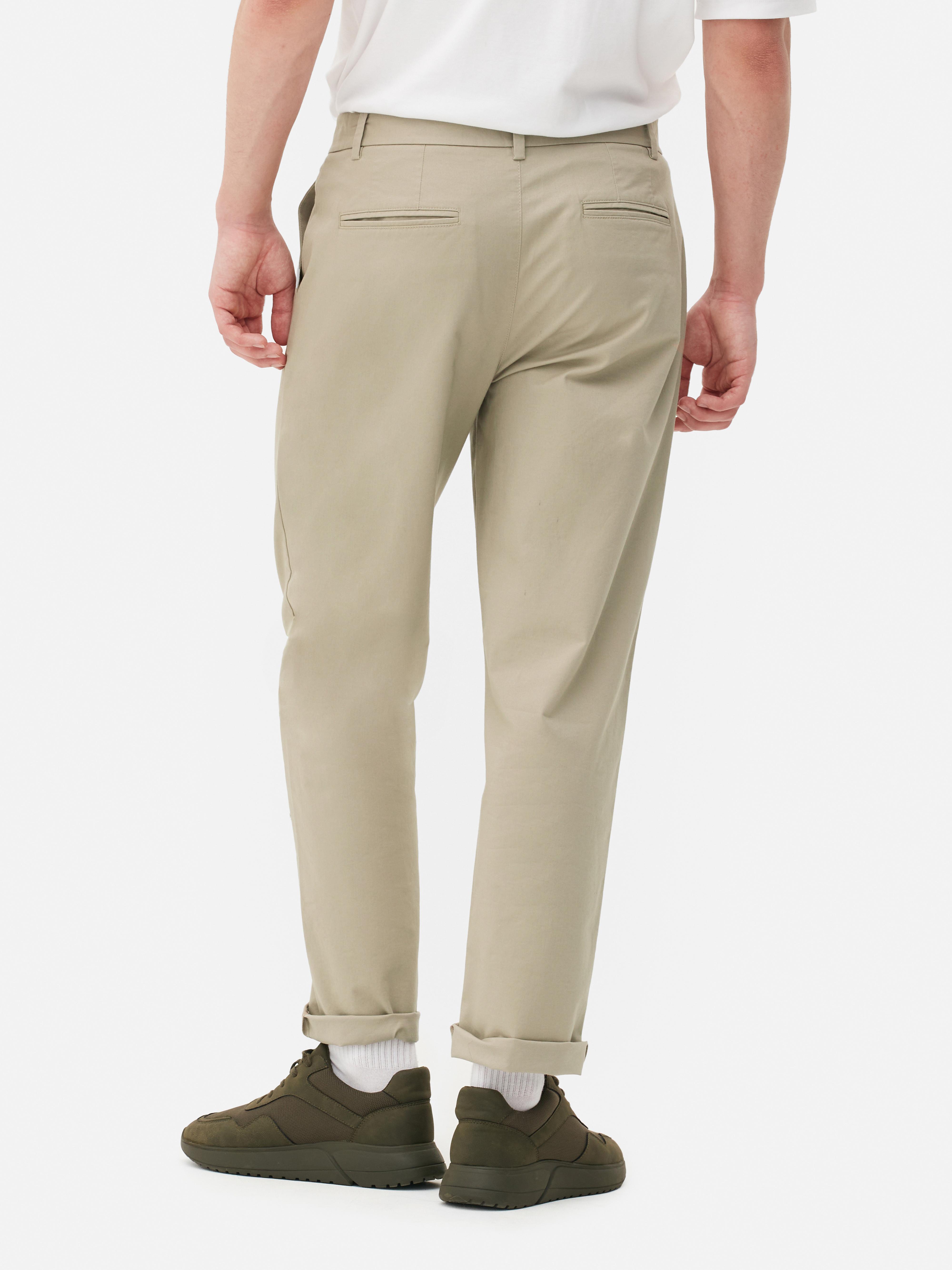 Mens Stone Straight Fit Chino Trousers | Primark