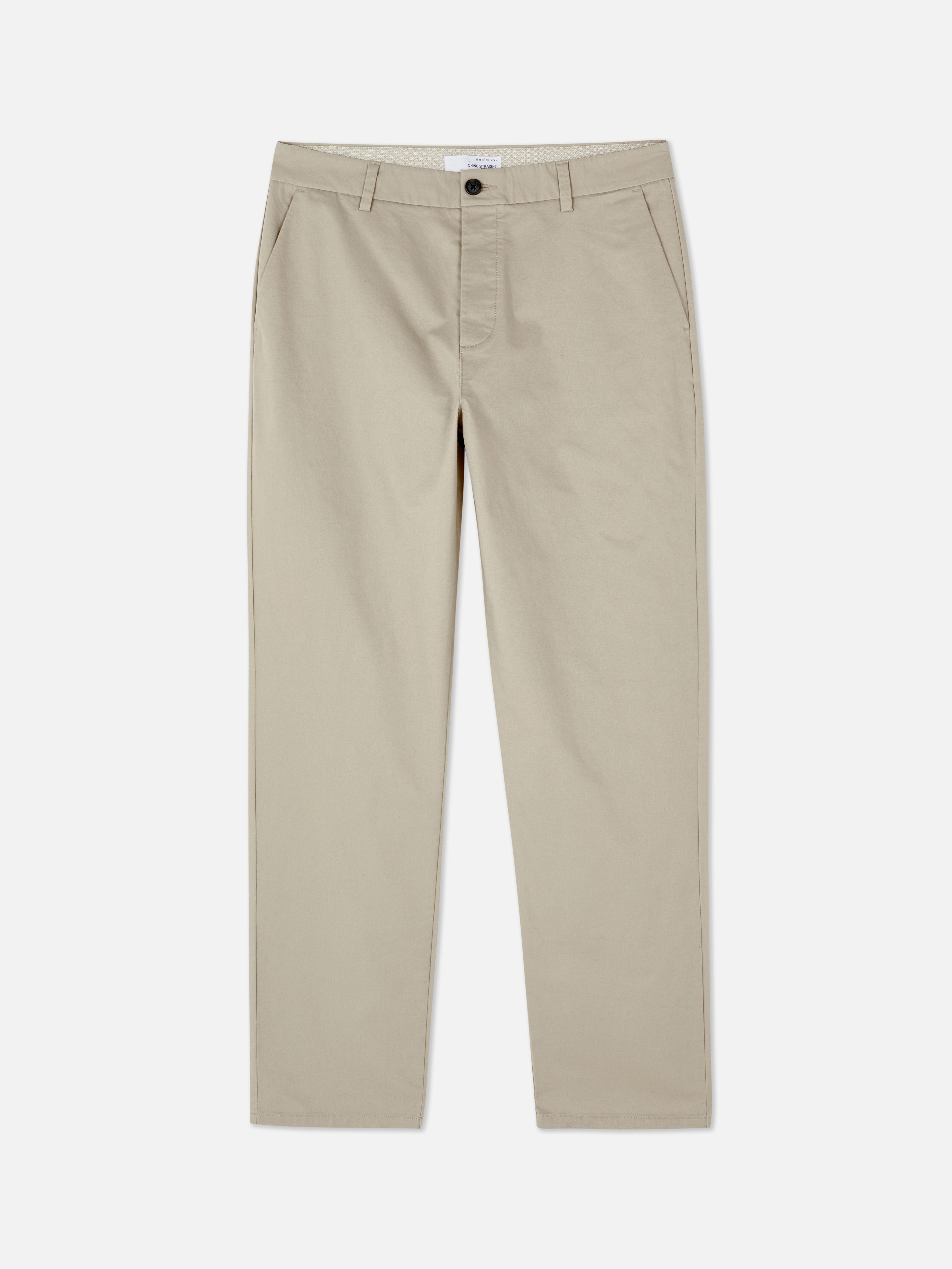 Mens Stone Straight Fit Chino Trousers | Primark