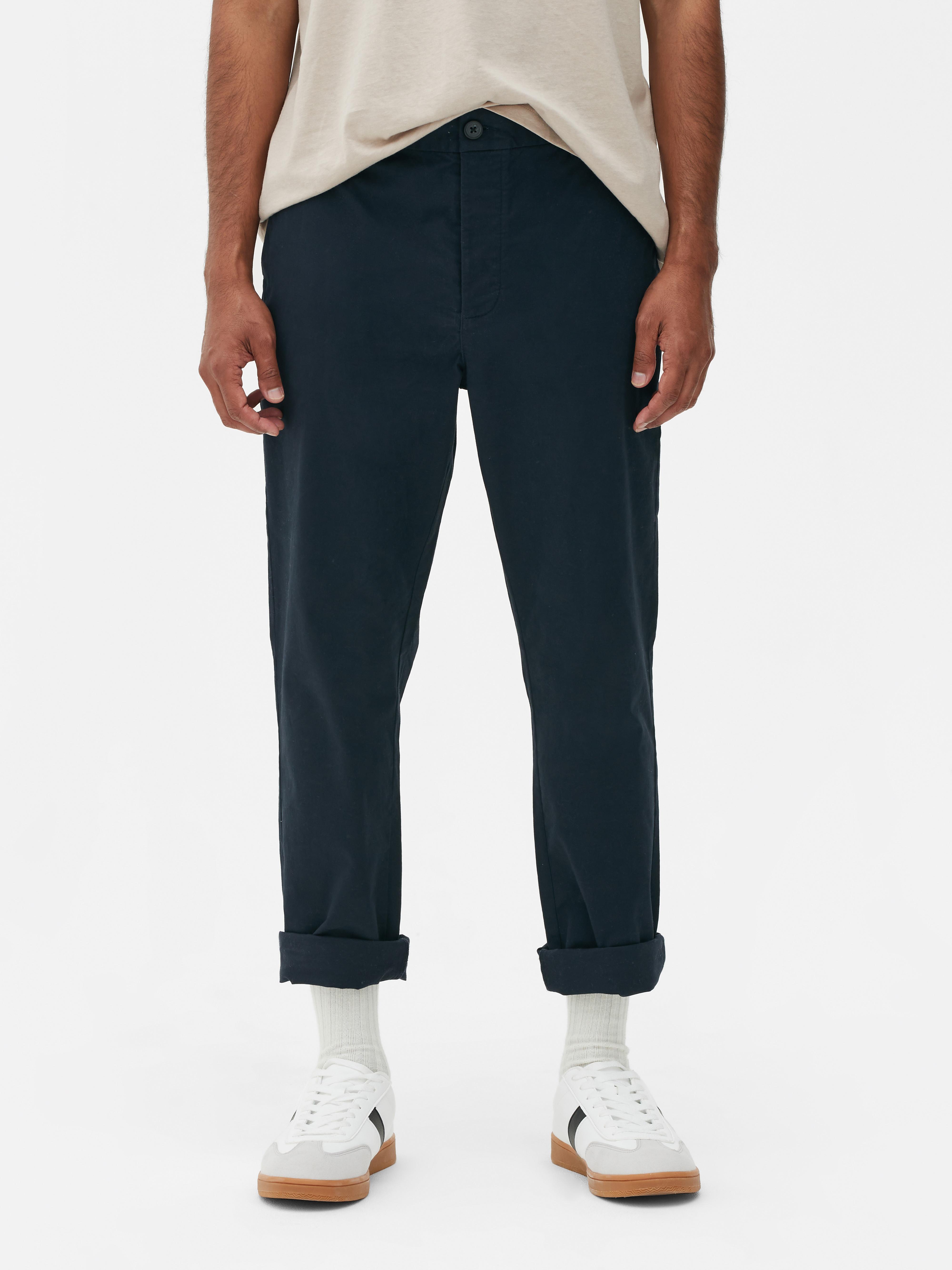 Pantalones chinos de corte recto Azul marino Hombre Primark