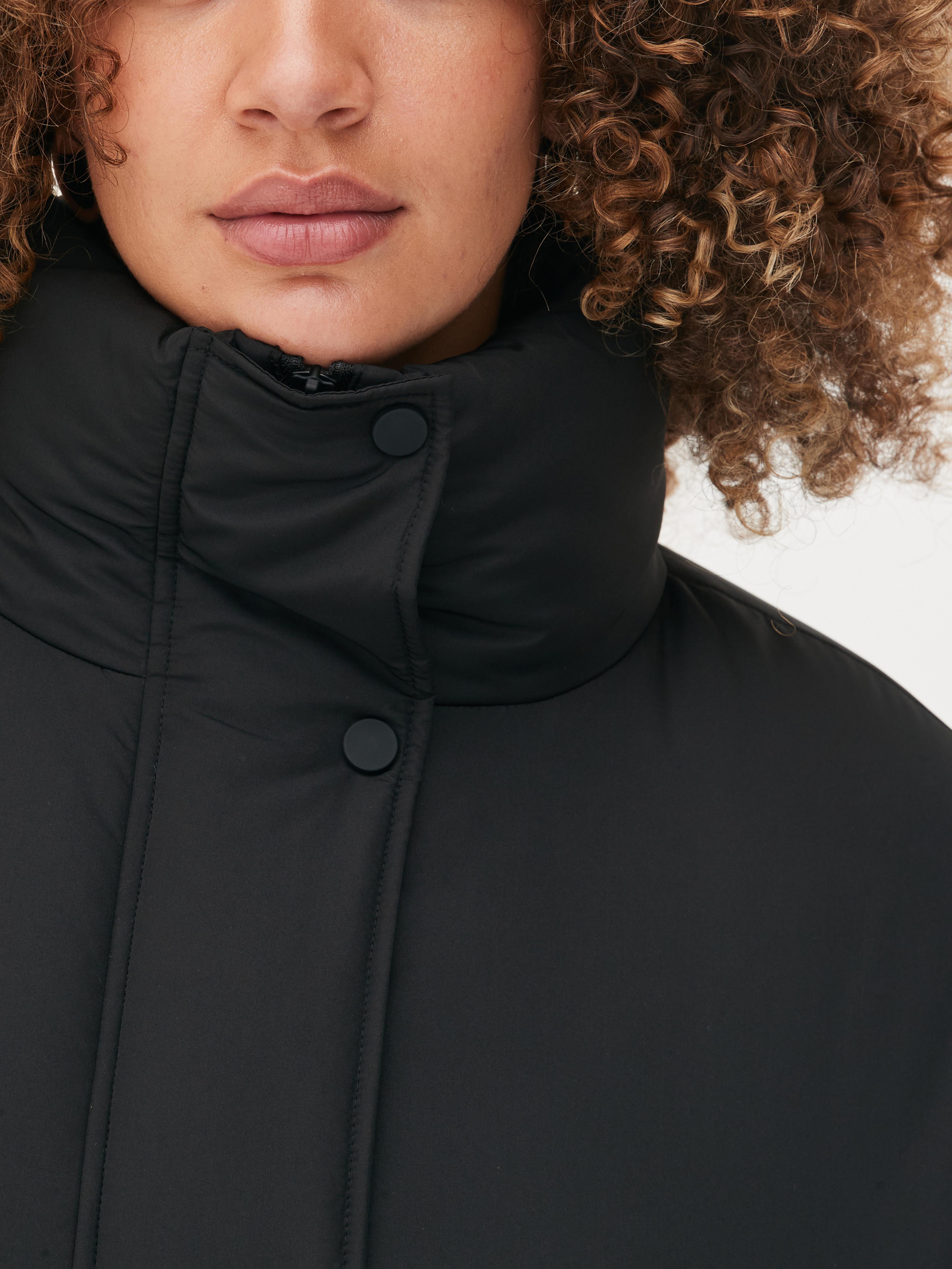 Black high neck puffer jacket best sale