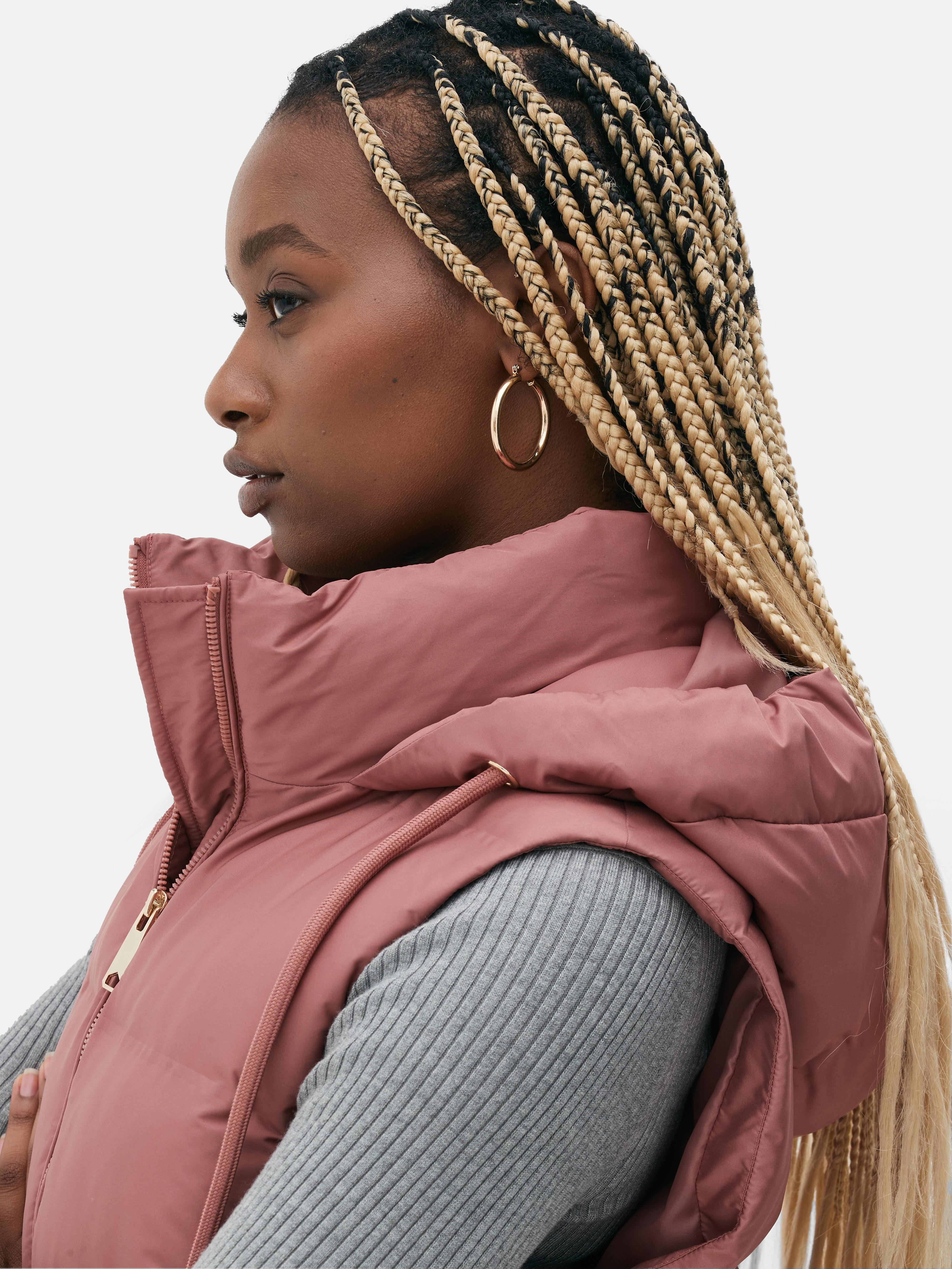 Womens Dark Pink Quilted Hooded Gilet | Primark