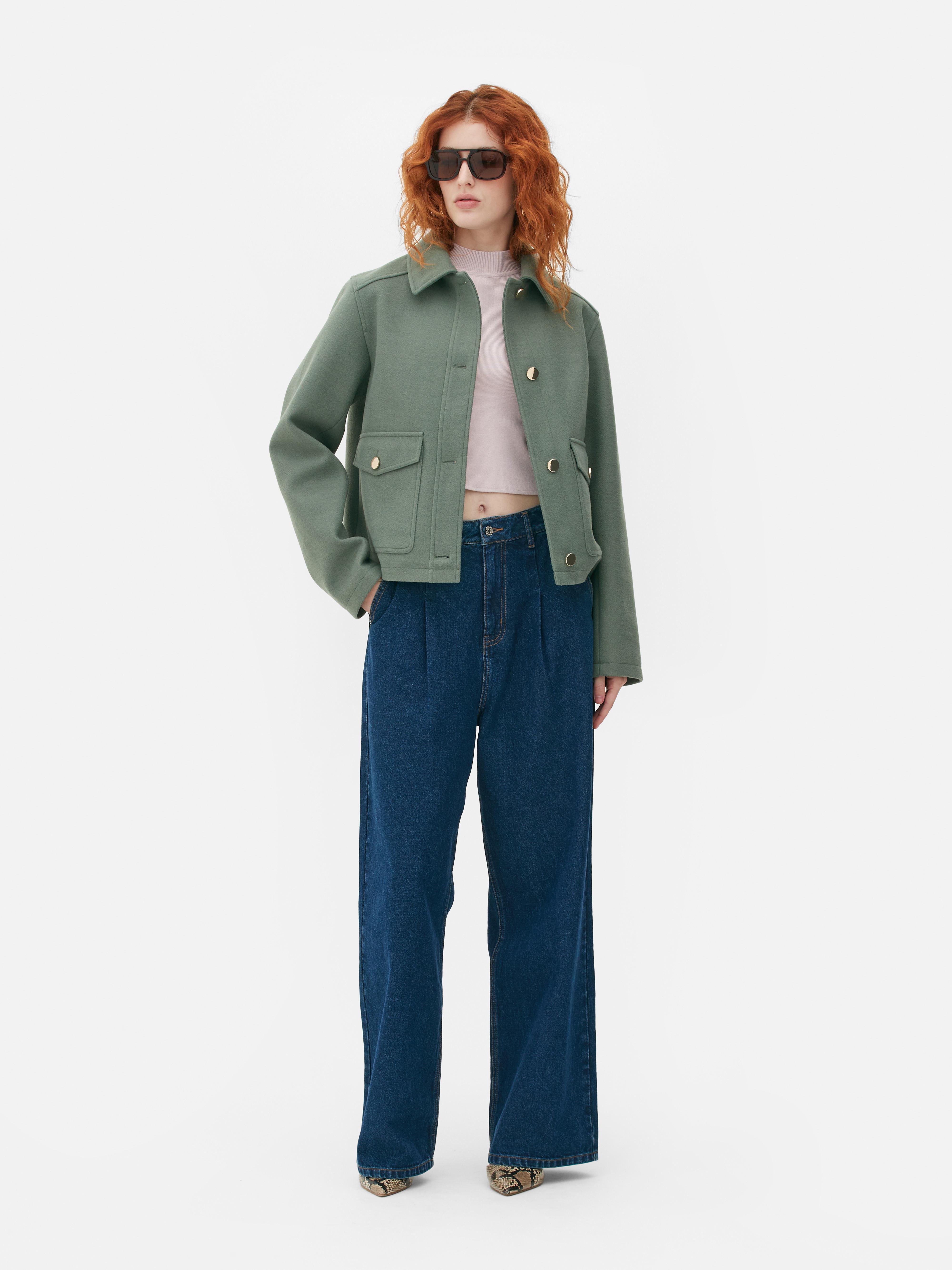 CROPPED TWILL UTILITY JACKET