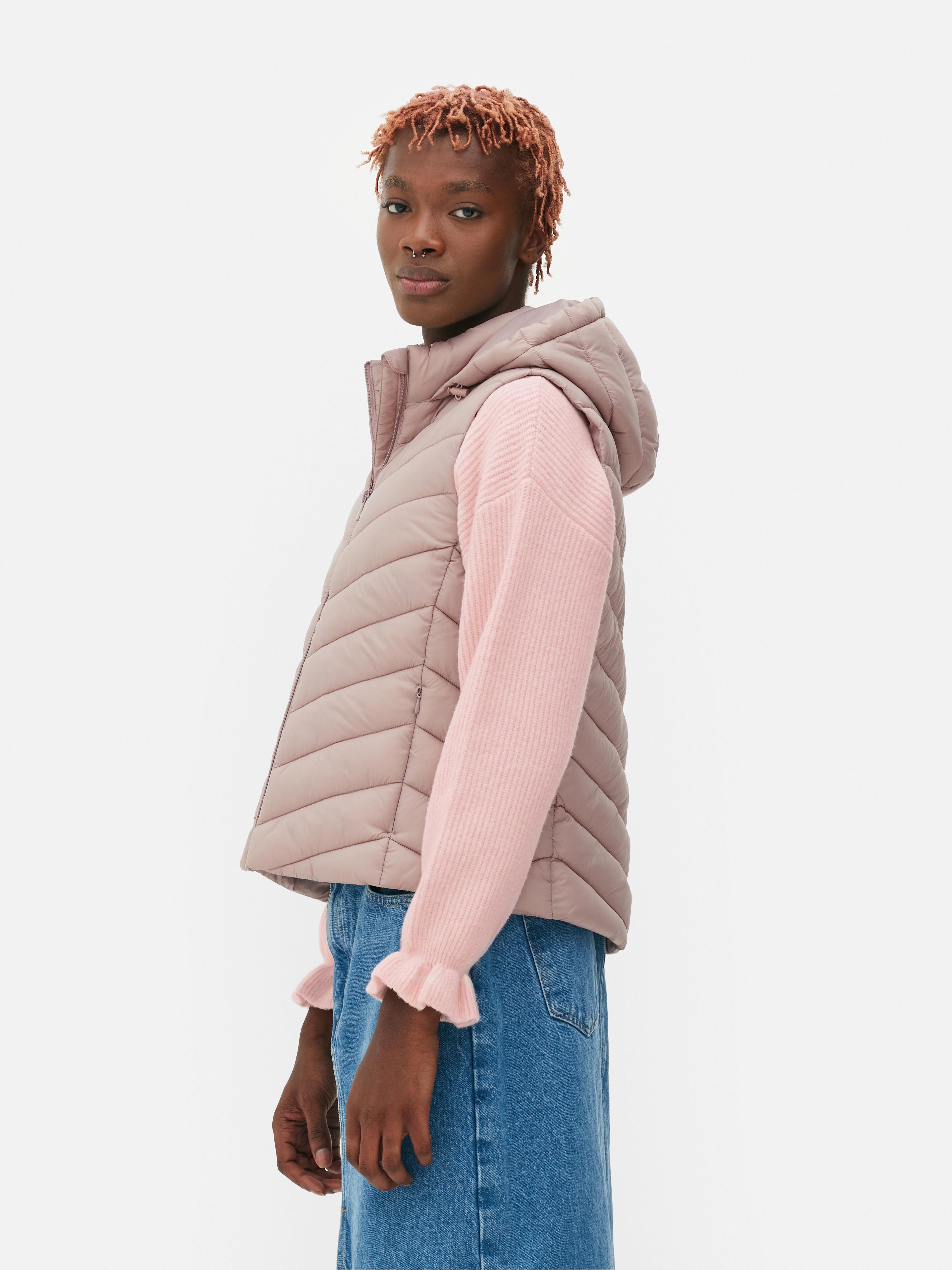 Pink vest cheap with hood