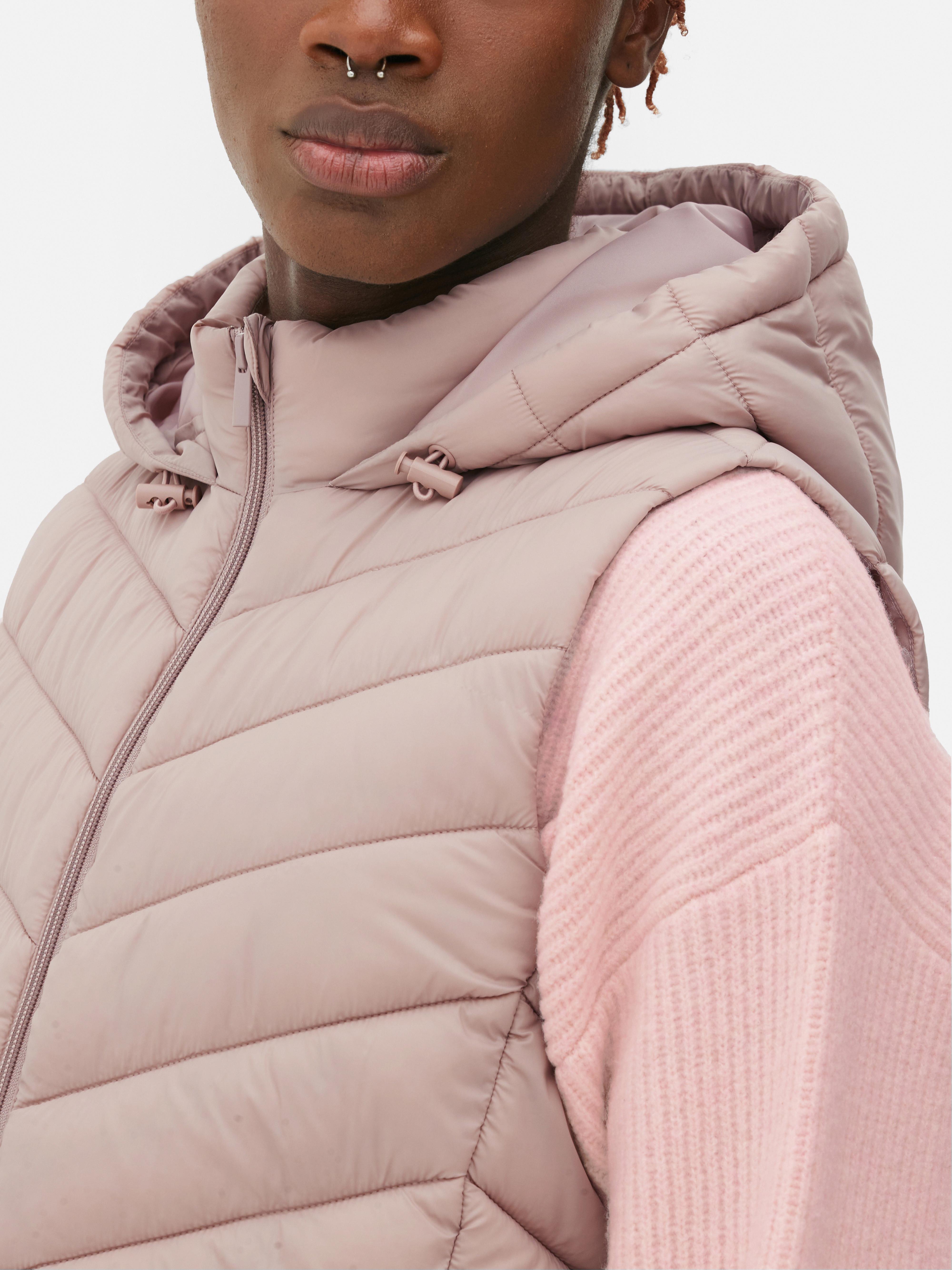 Pink hooded outlet vest