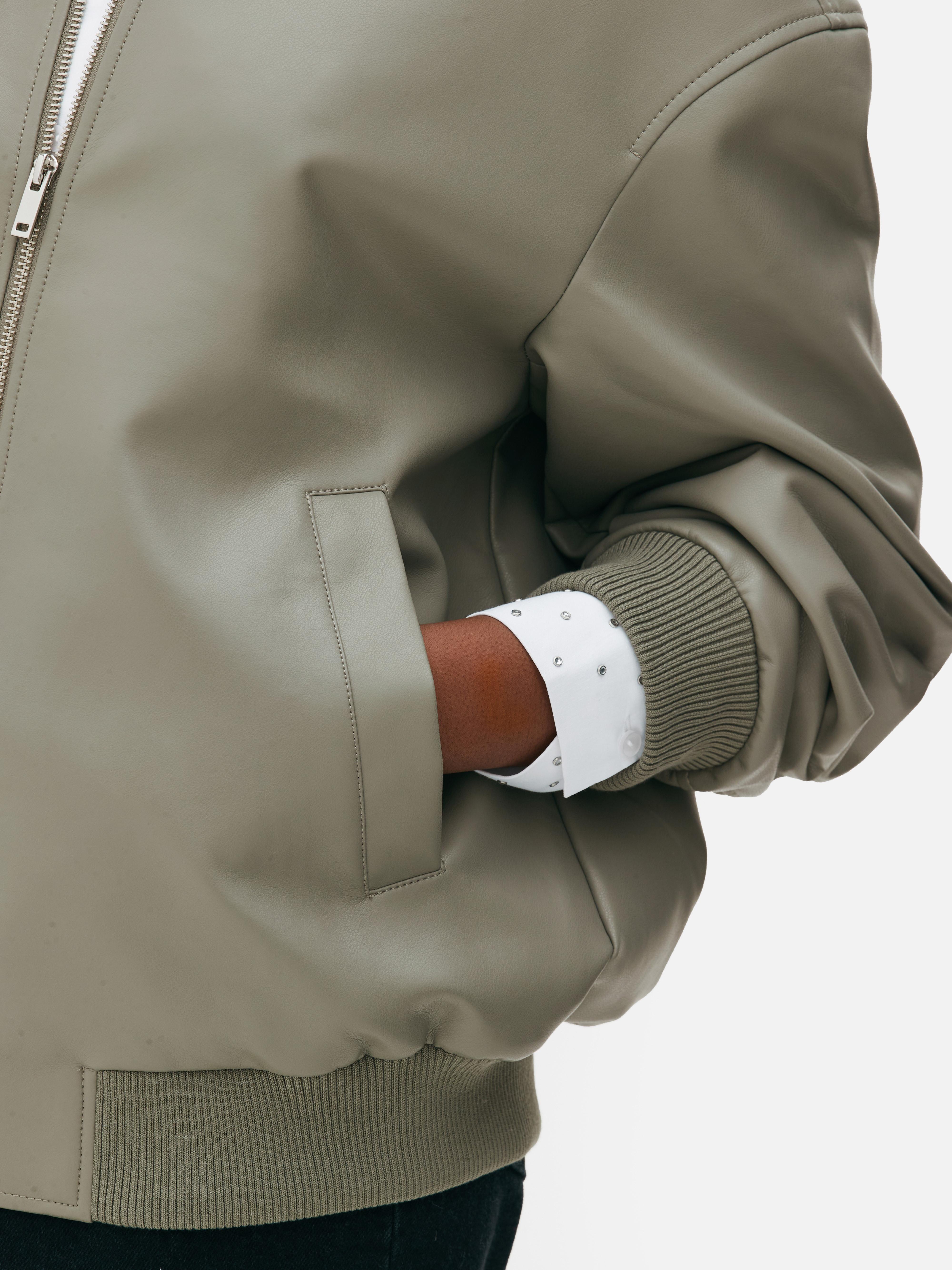 Faux Leather Bomber Jacket Primark