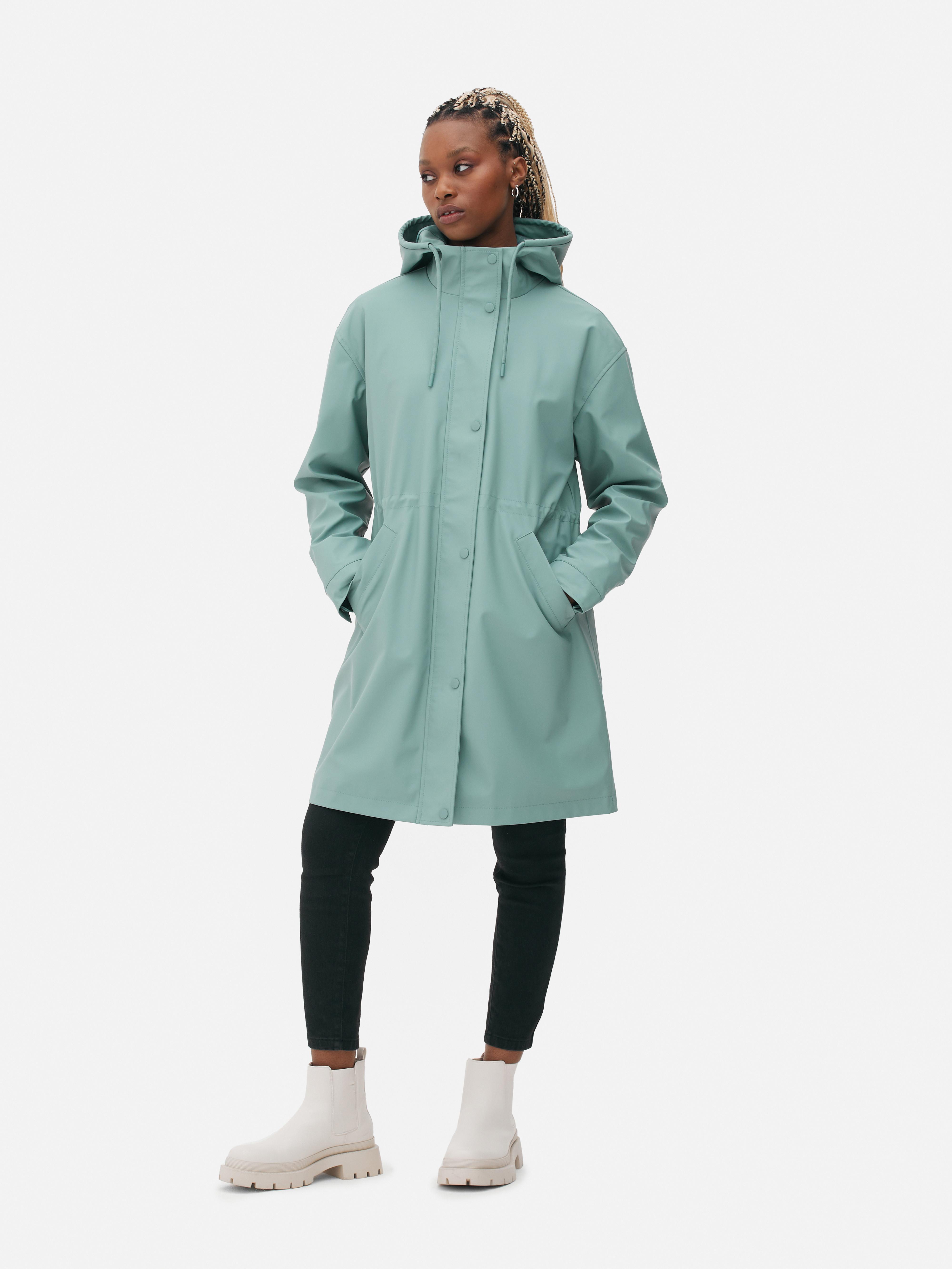 Womens mid sales length raincoat