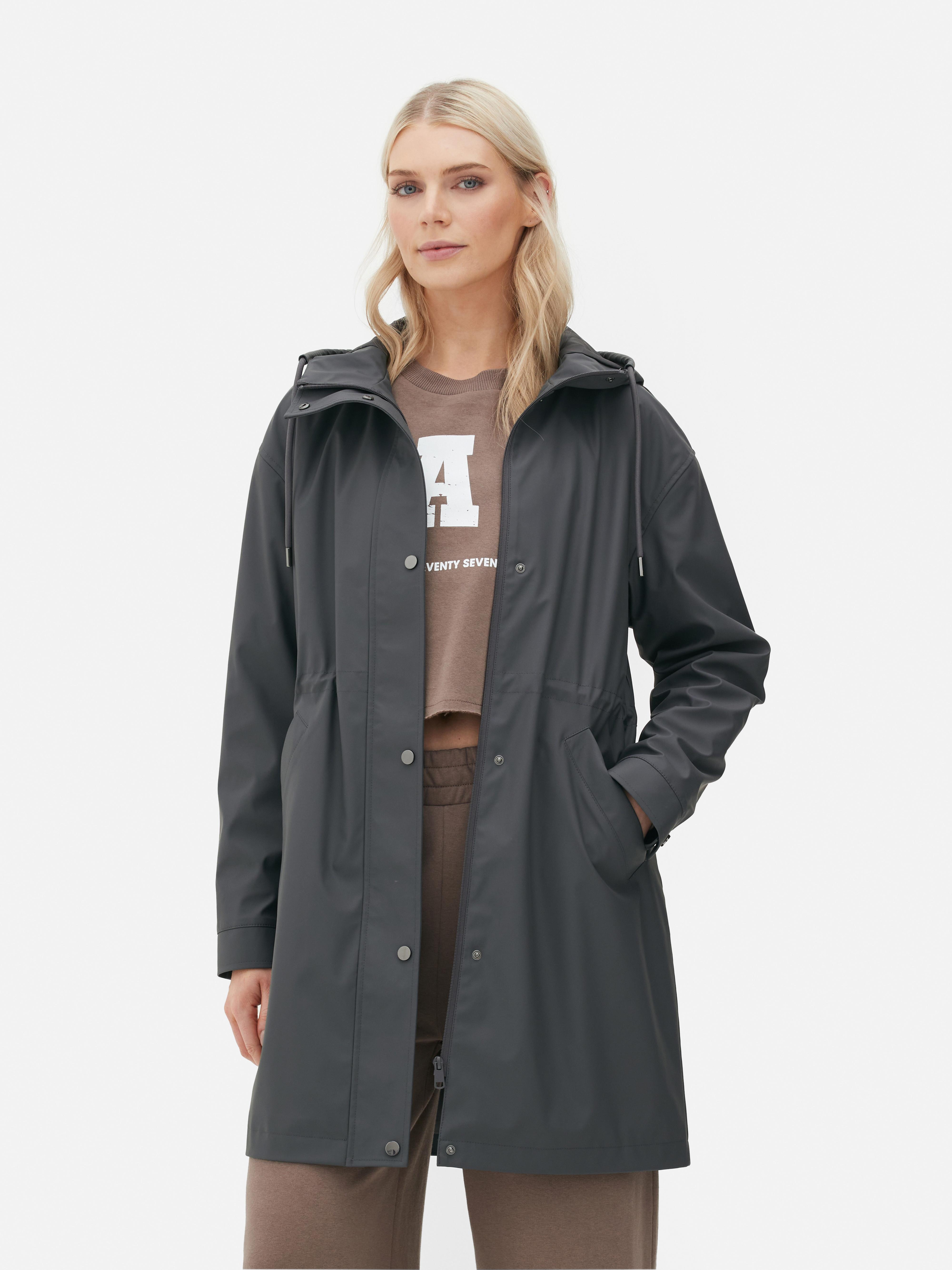 Mid shop length raincoat