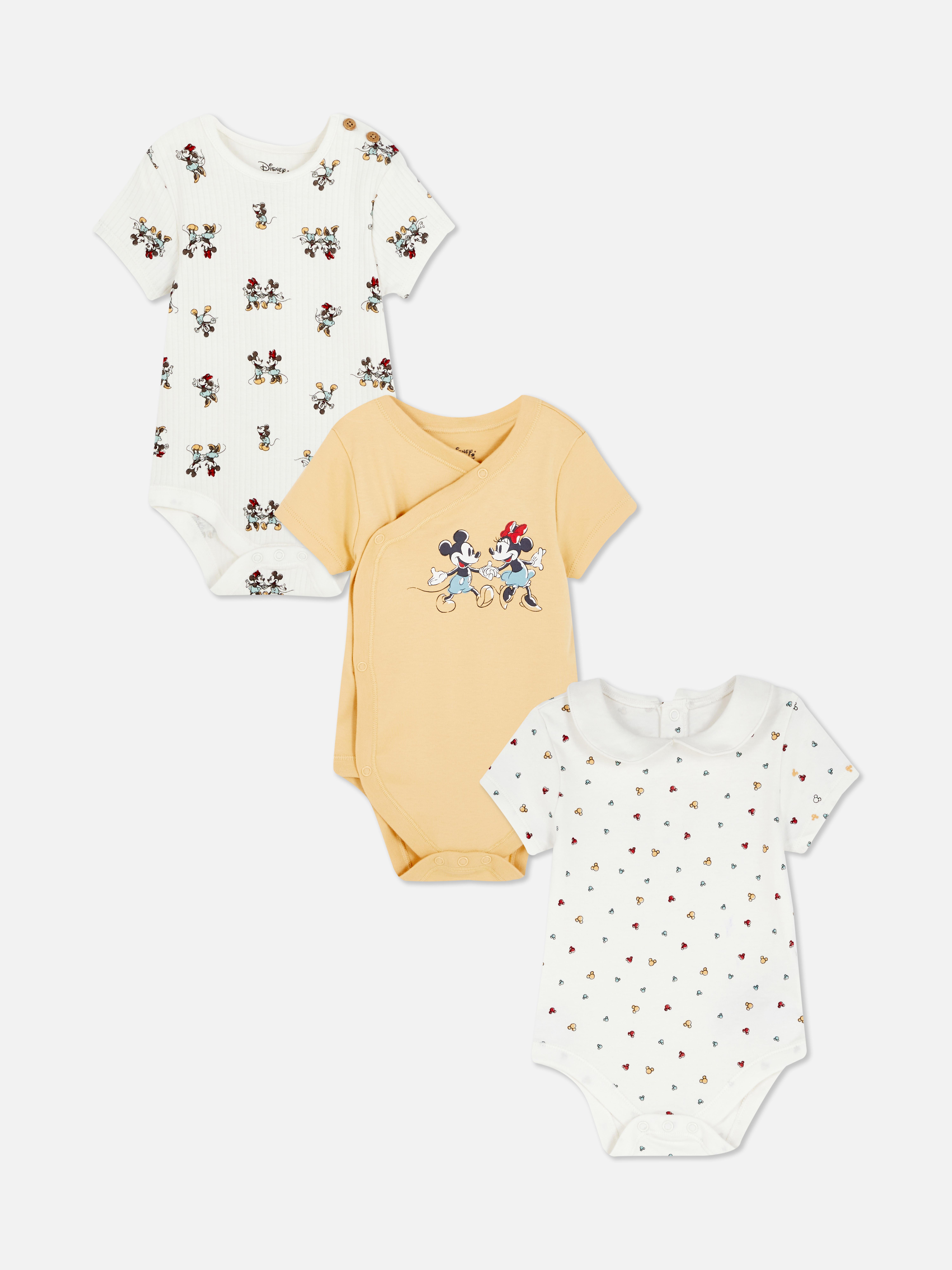 3pk Disney’s Mickey Mouse and Minnie Mouse Bodysuits