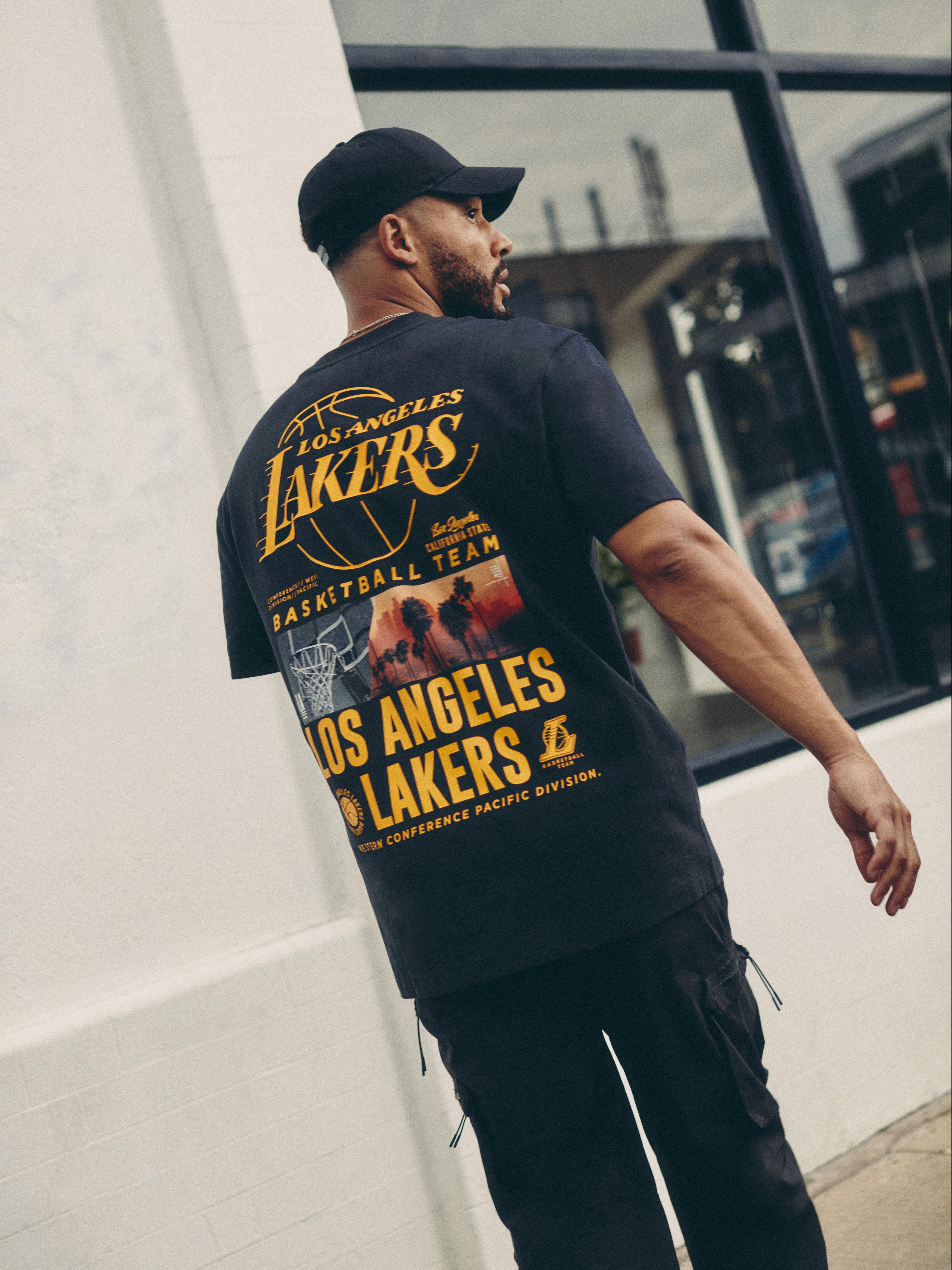 lakers new era t shirt