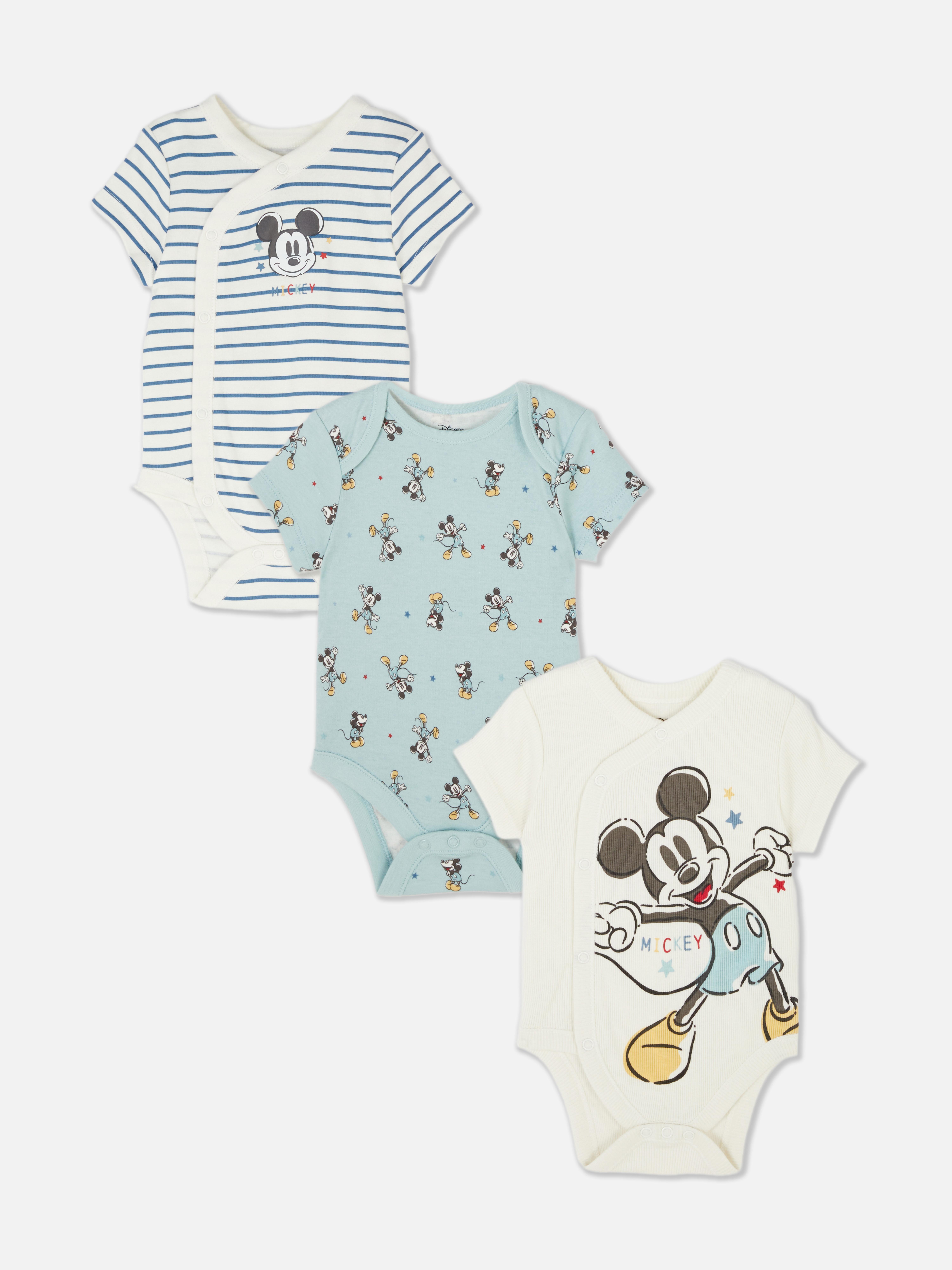 3pk Disney’s Mickey Mouse Printed Bodysuits