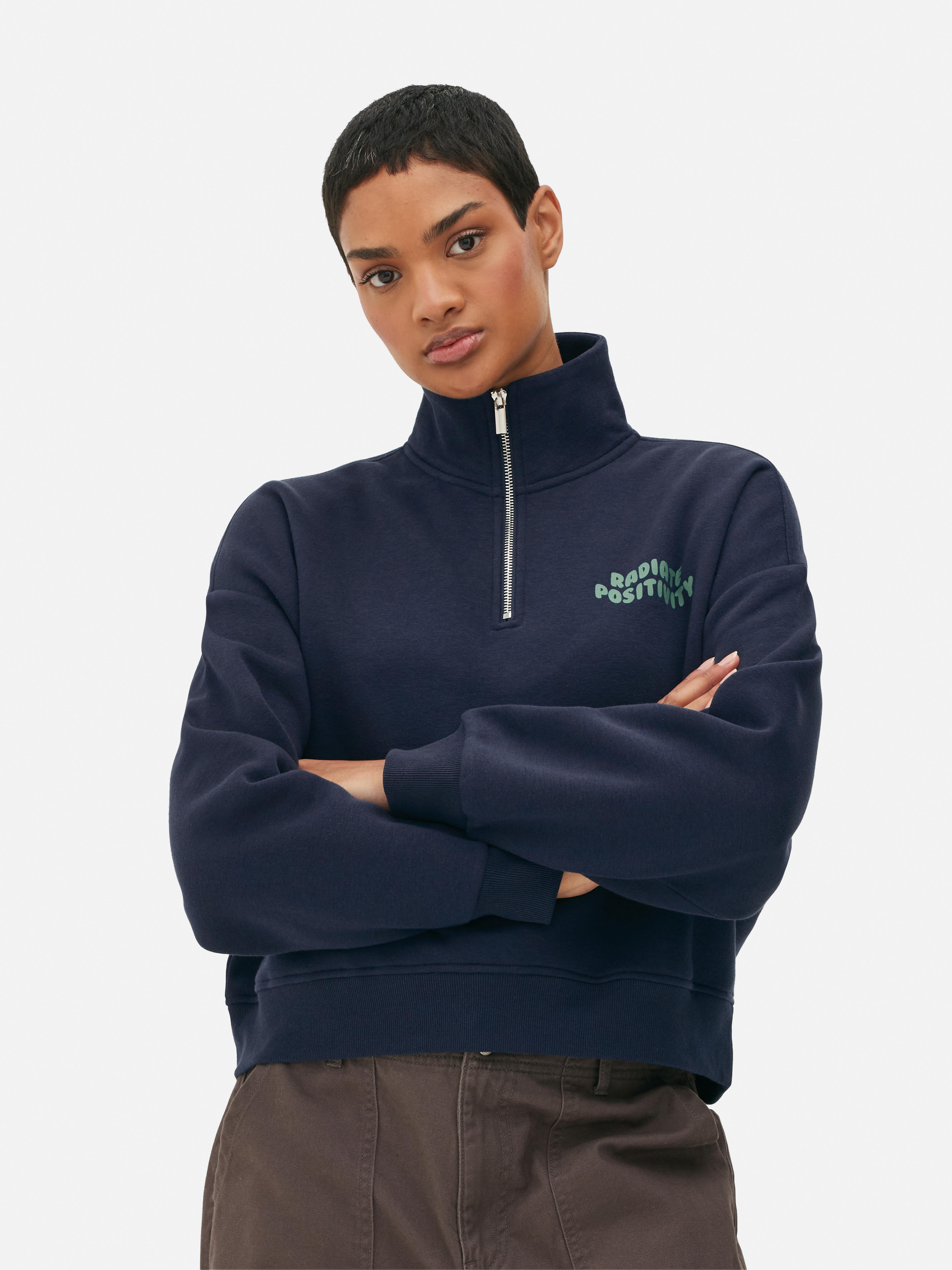 Sweat shirt best sale col zippé