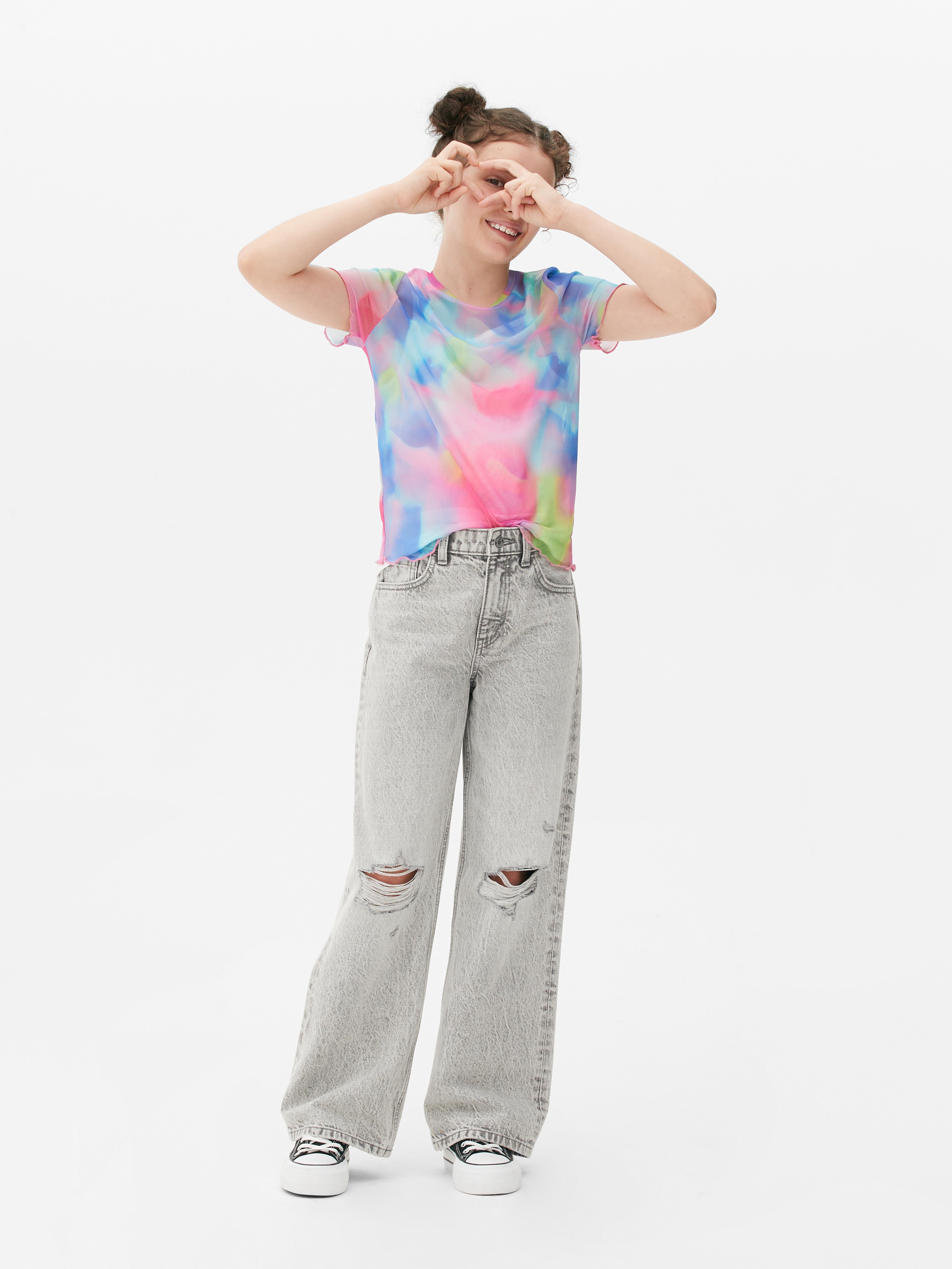 Mesh Tie Dye Short Sleeve T Shirt Penneys