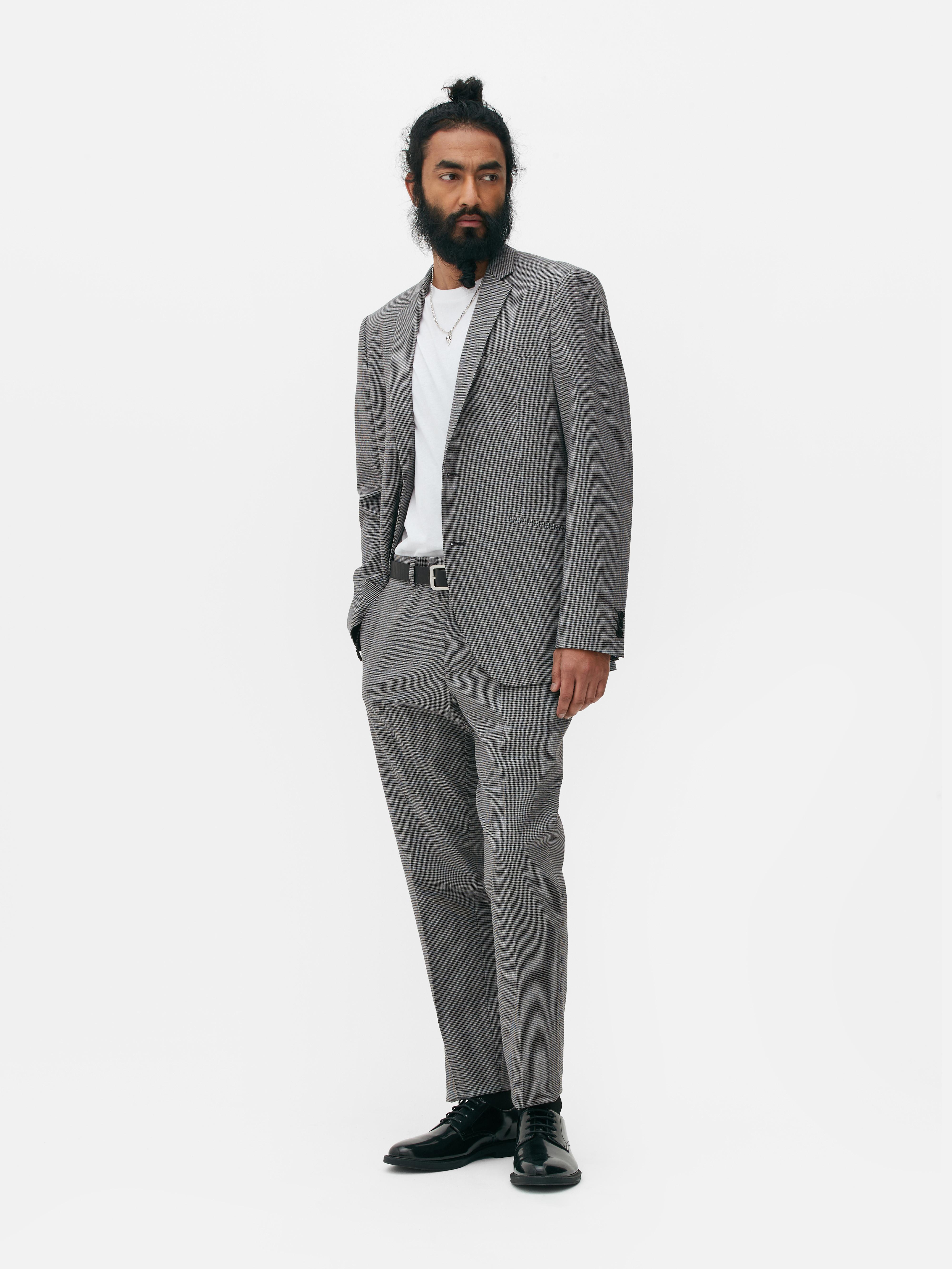 Houndstooth Check Suit Pants