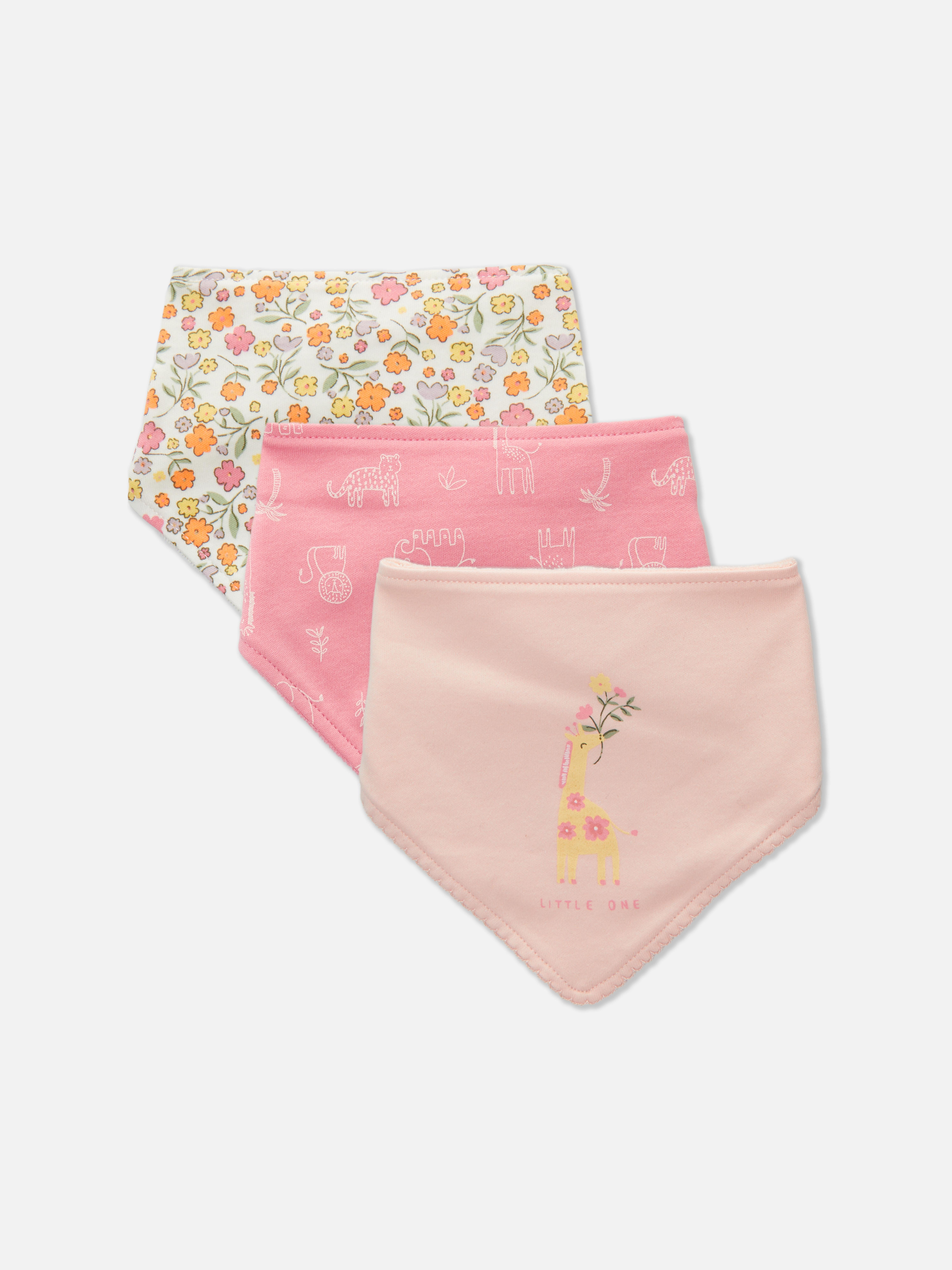 Pink 3pk Bandana Bibs Primark