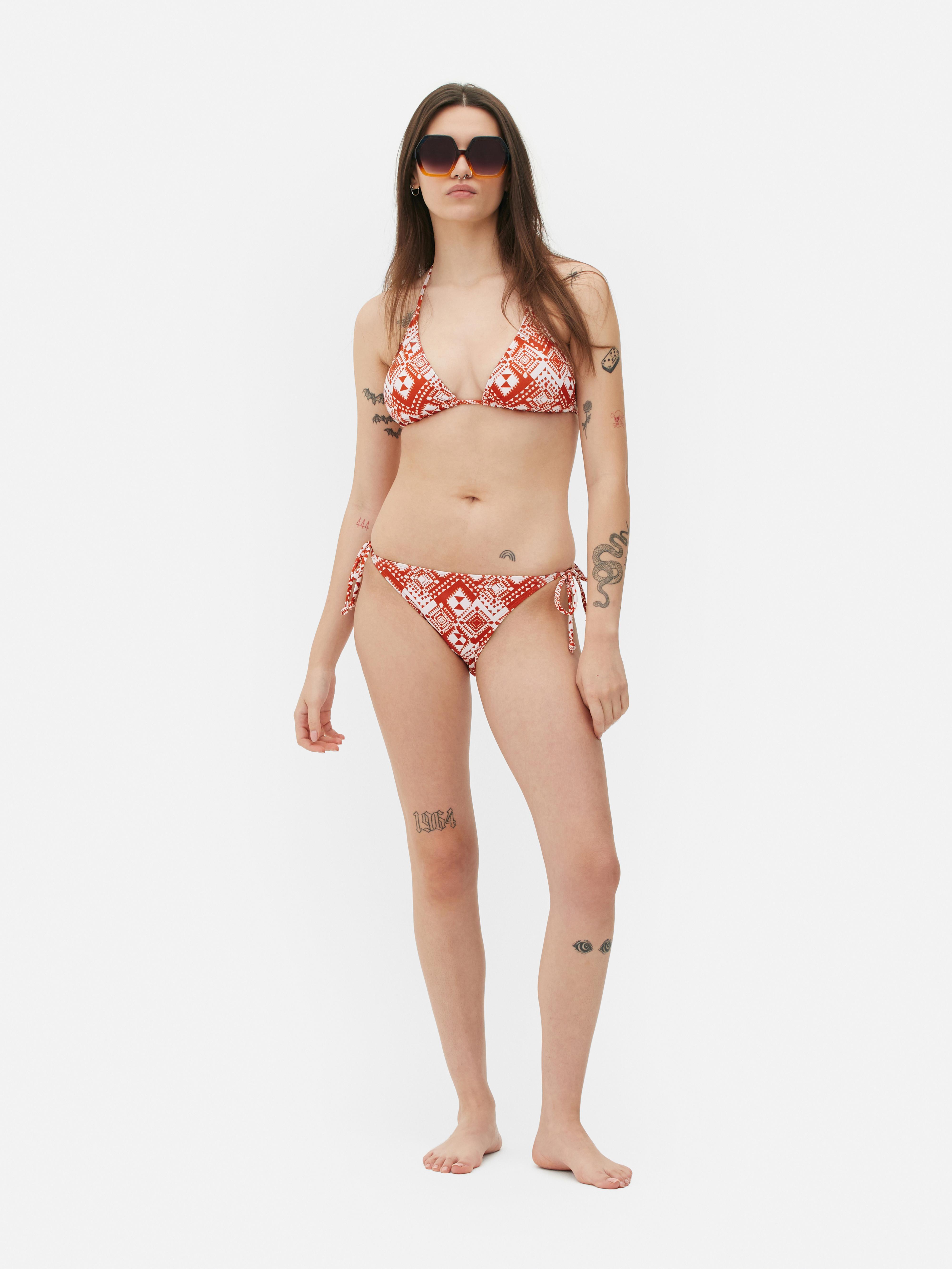 Triangel-Bikinitop mit Print