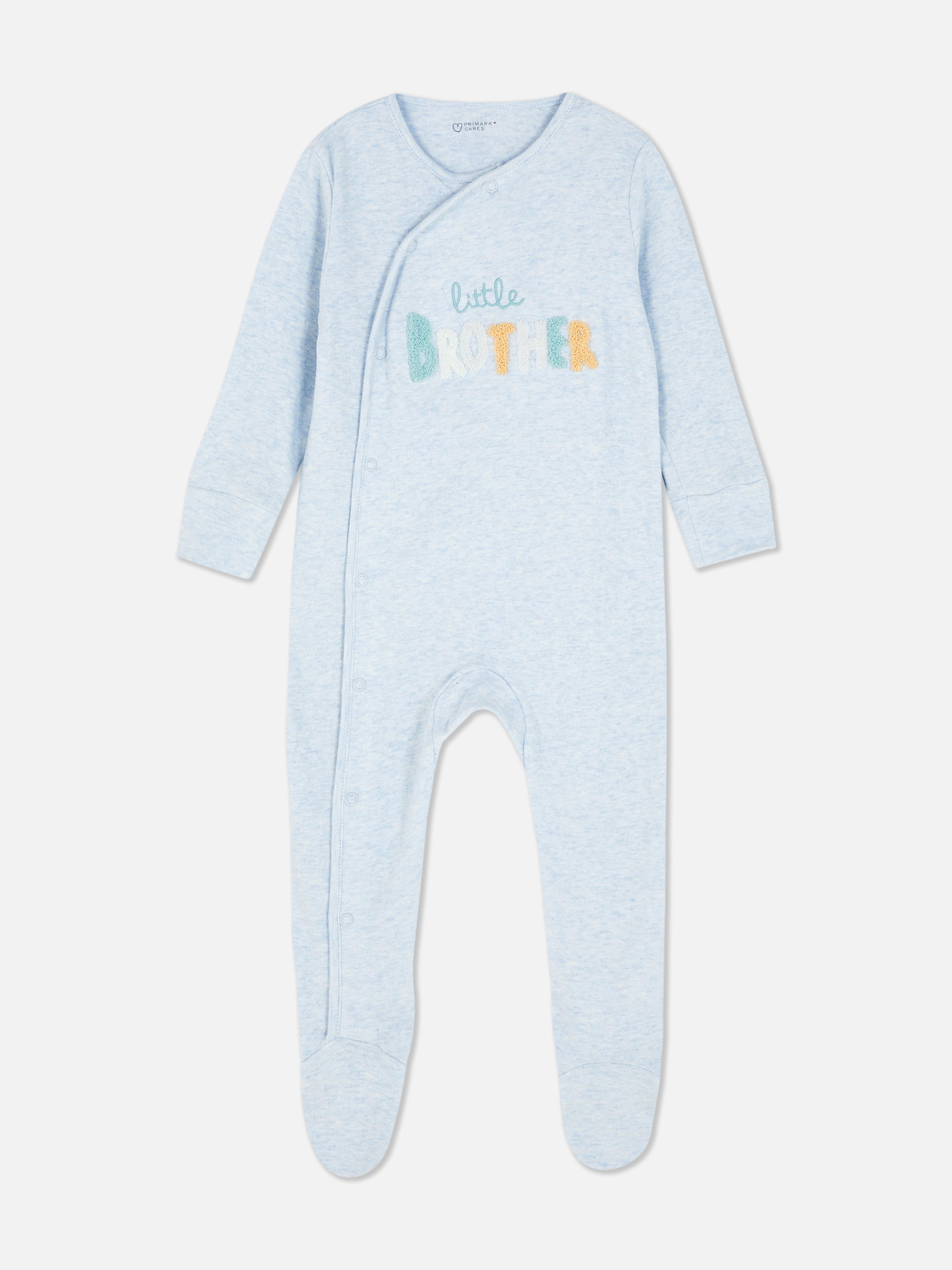 Little Brother Embroidered Sleepsuit