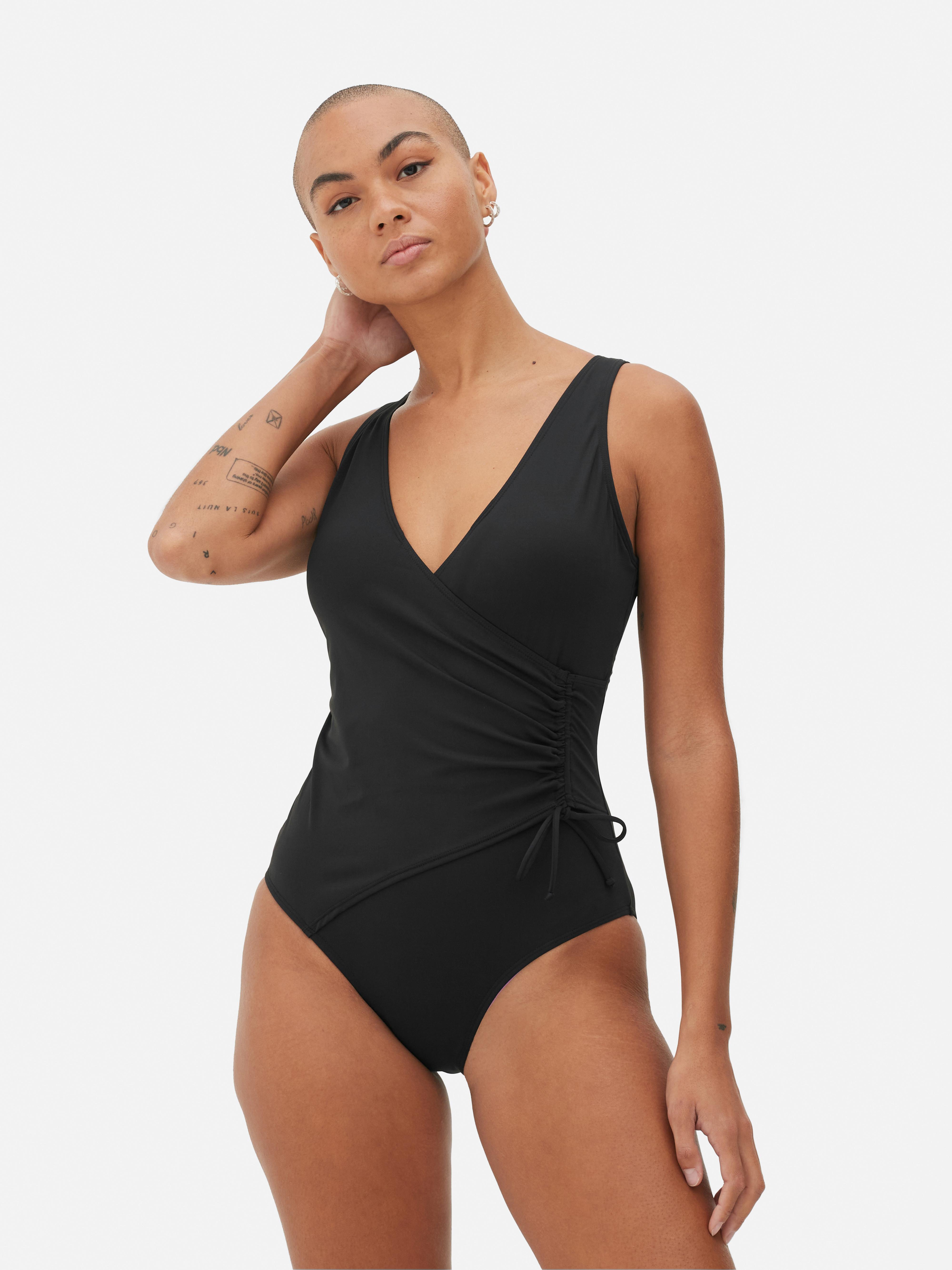 Plunge Back Wrap Swimsuit