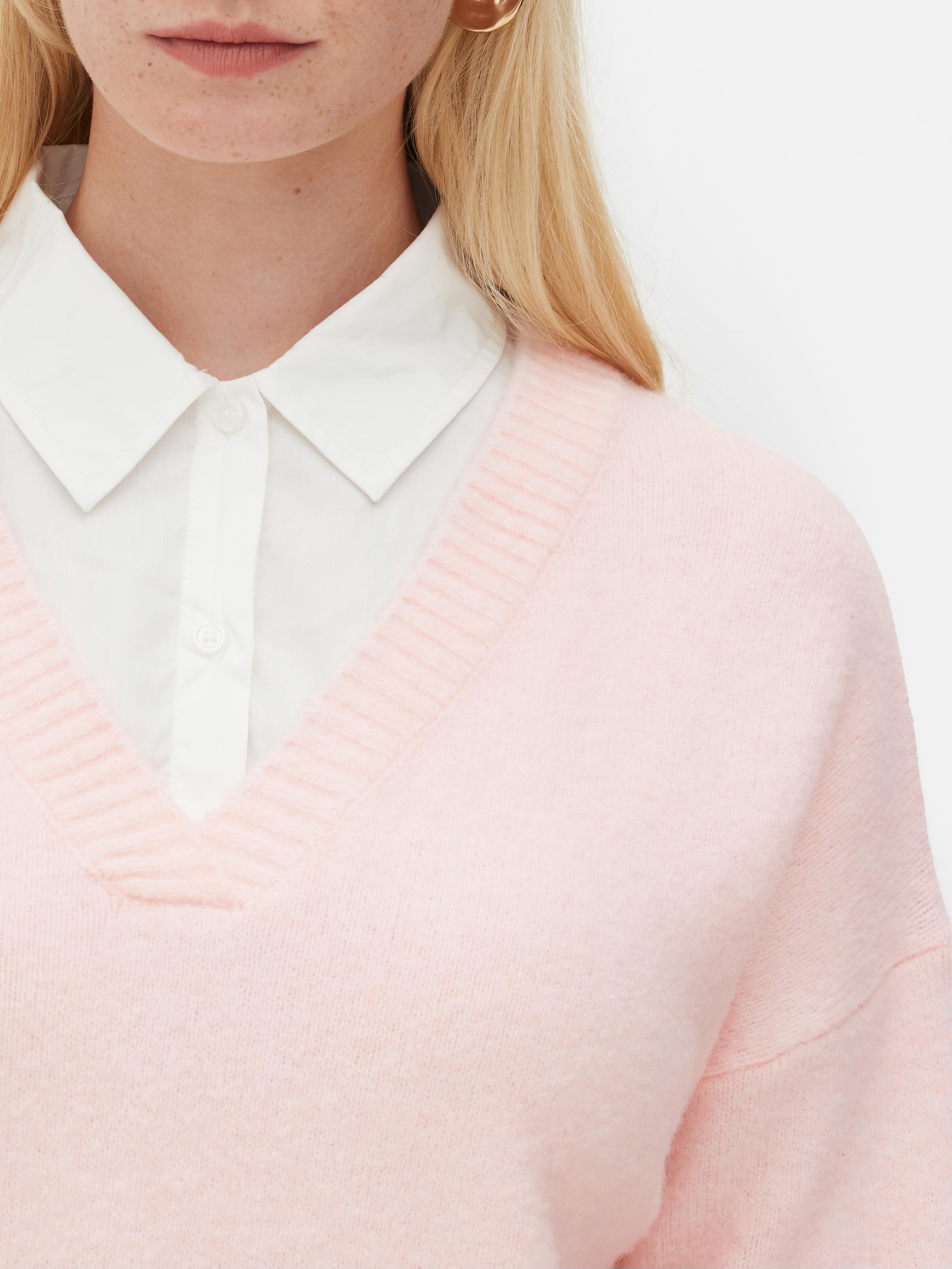 Sweatshirt with hot sale shirt detail