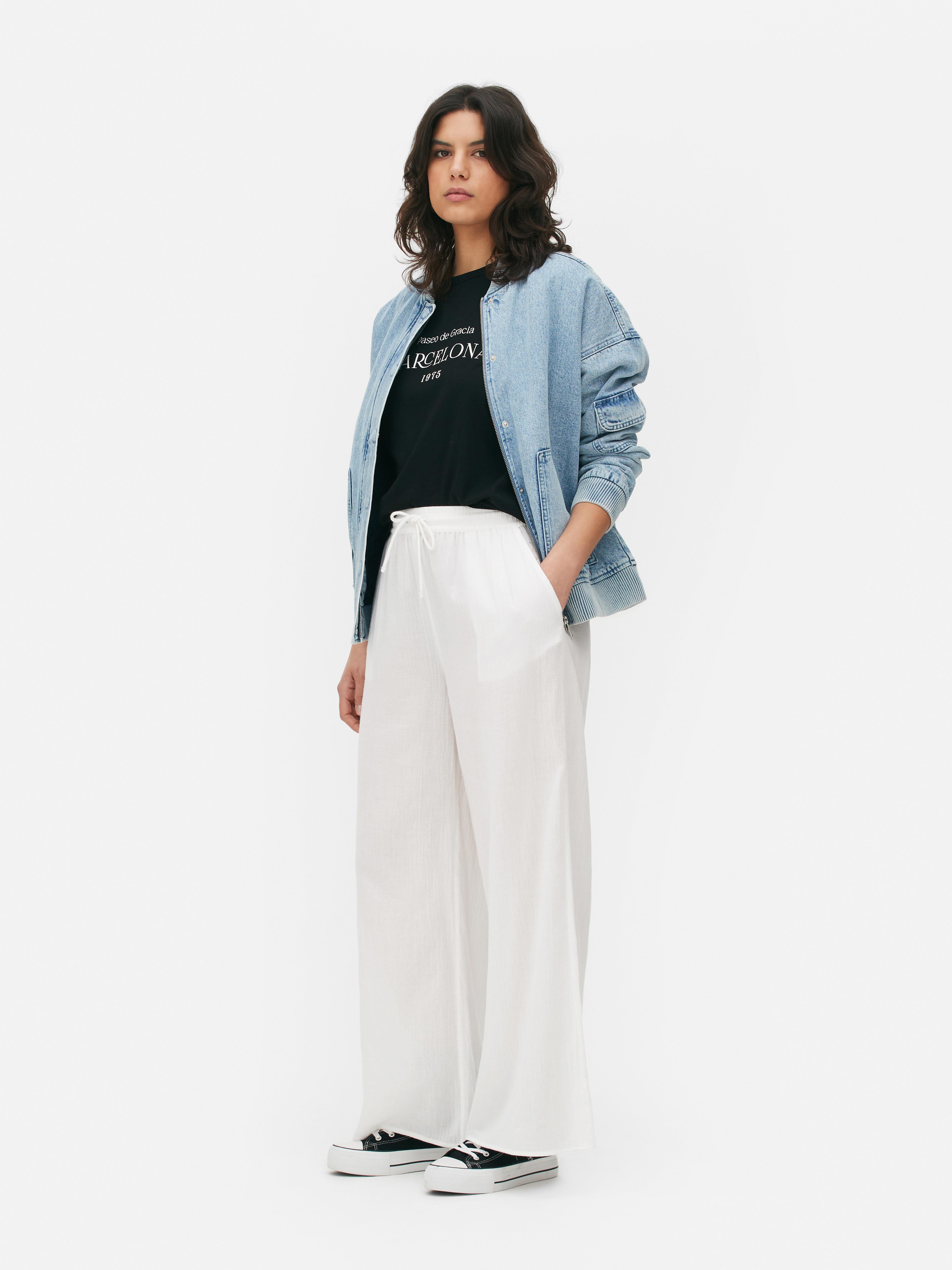 Wide Leg Beach Trousers