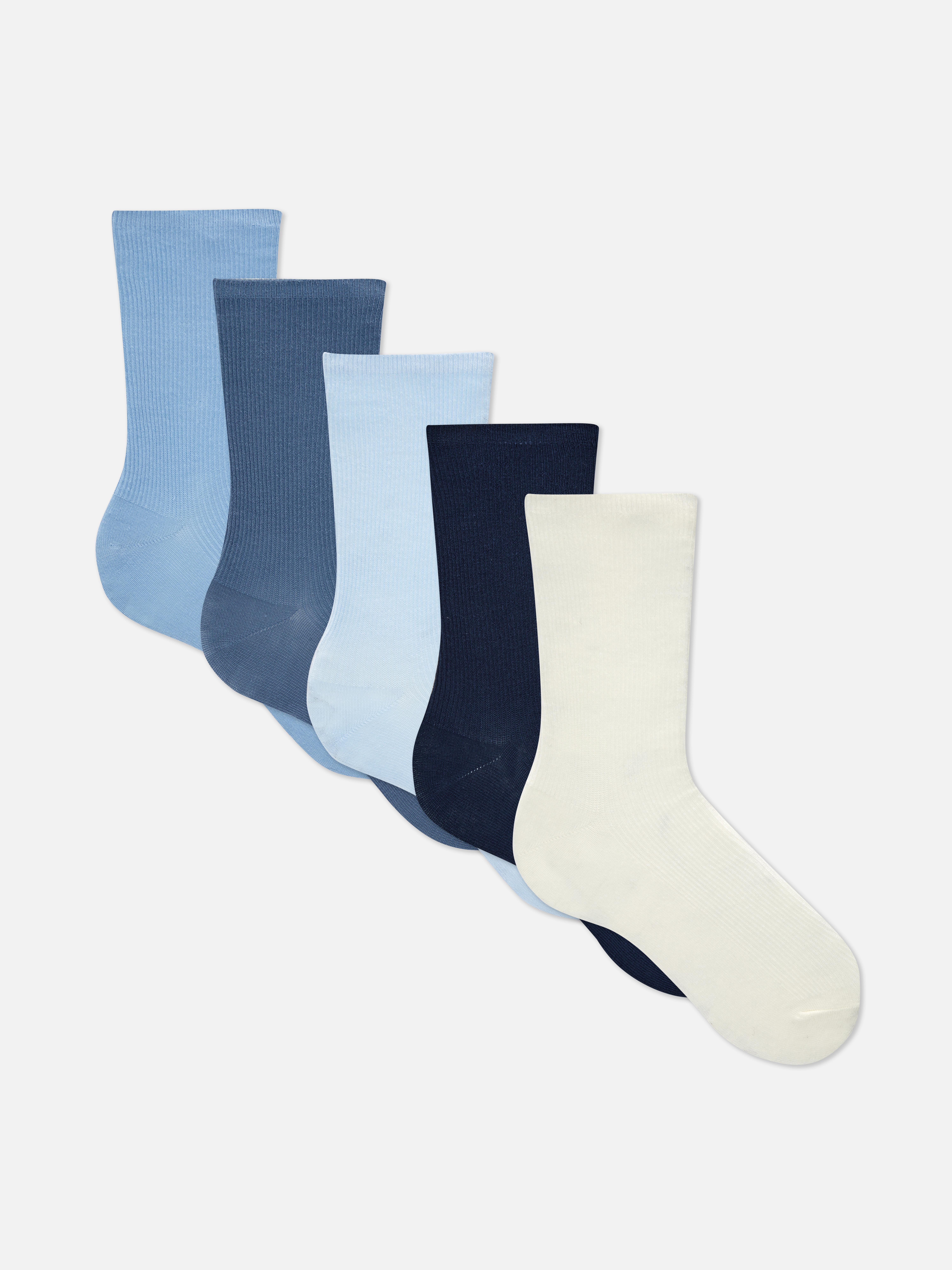 Pack de 5 pares de calcetines Corazones, niña azul oscuro estampado -  Vertbaudet