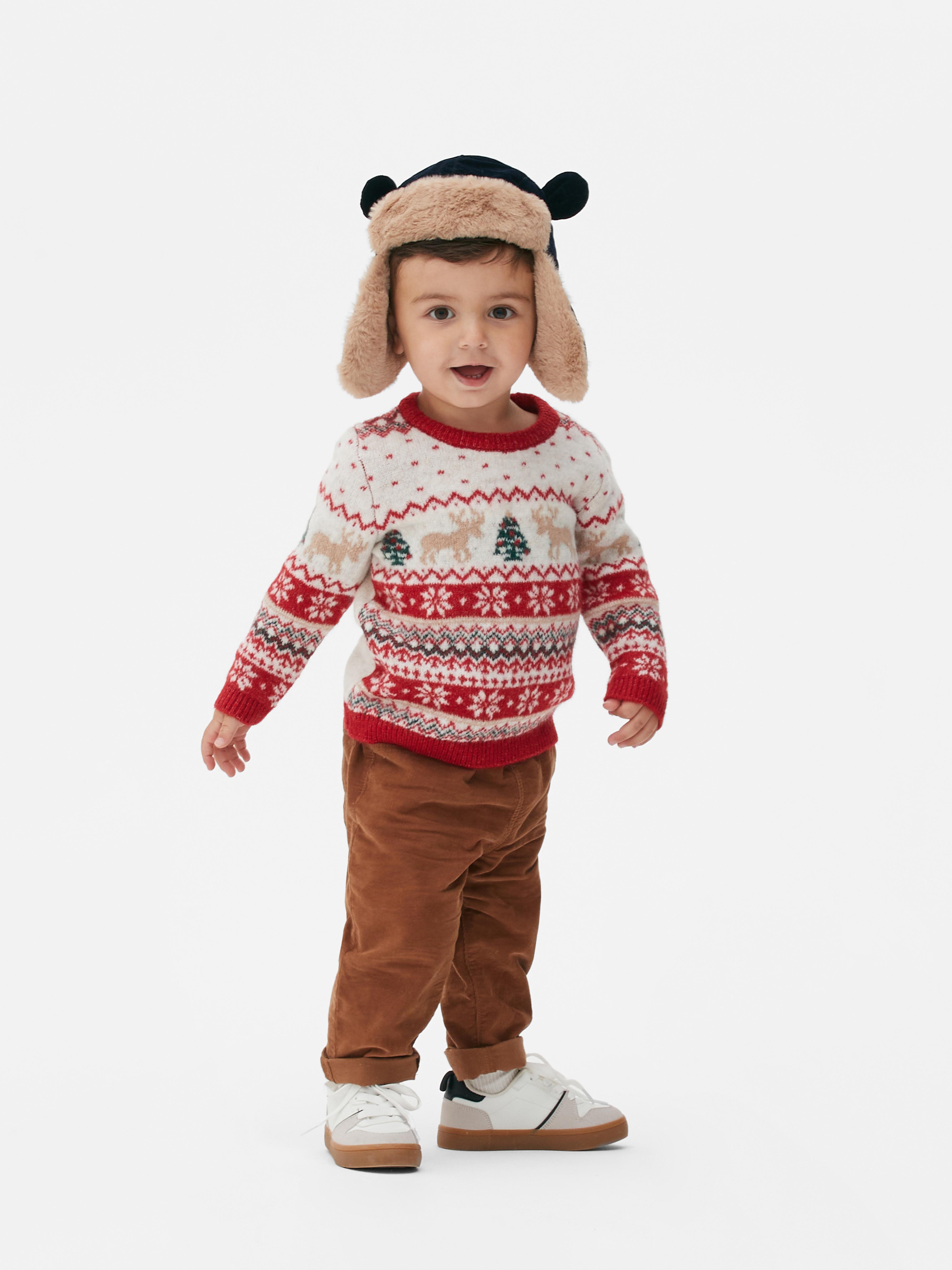 Weihnachtspullover mit Norwegermuster für Babys