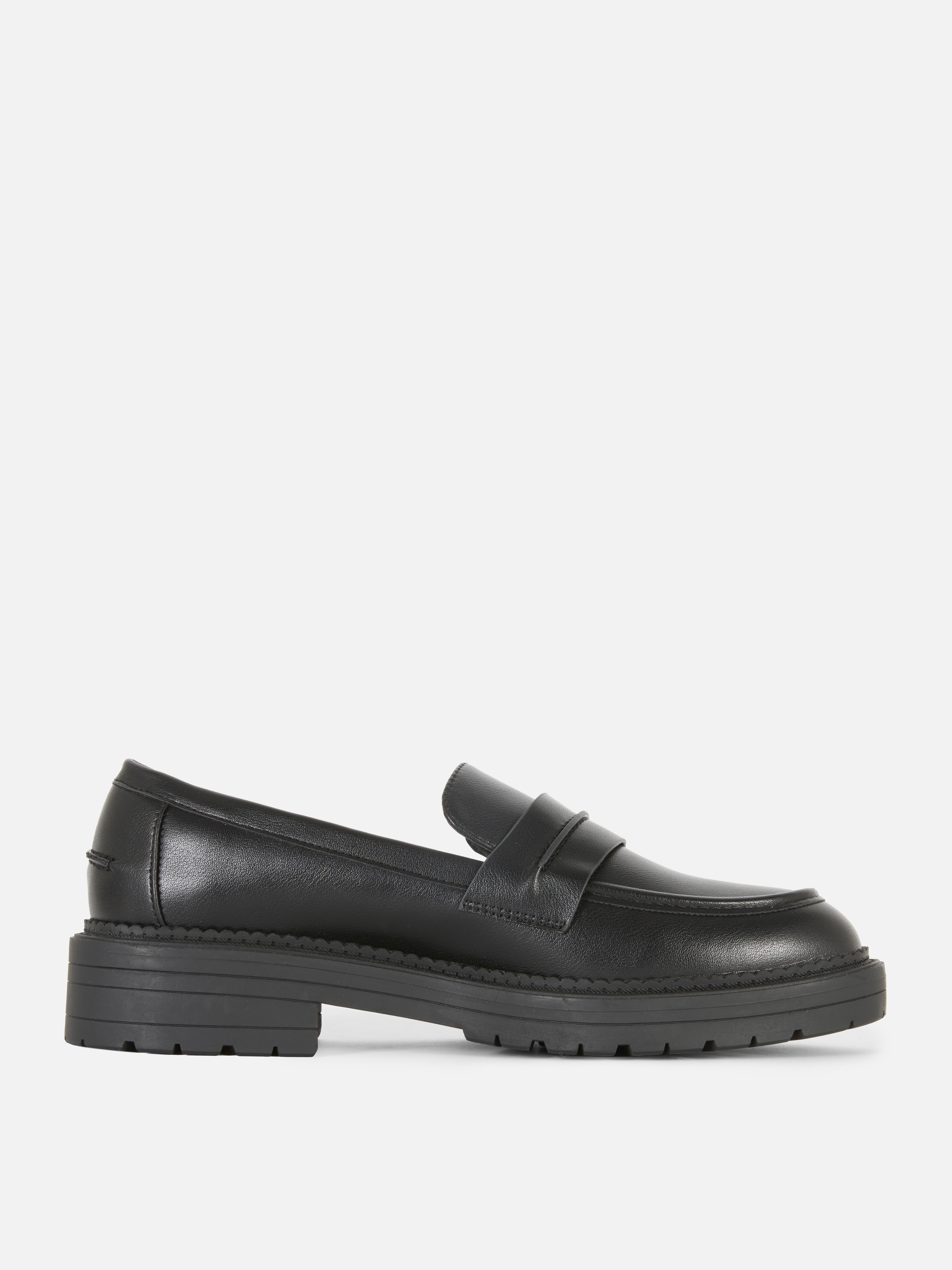 Faux Leather Chunky Loafers