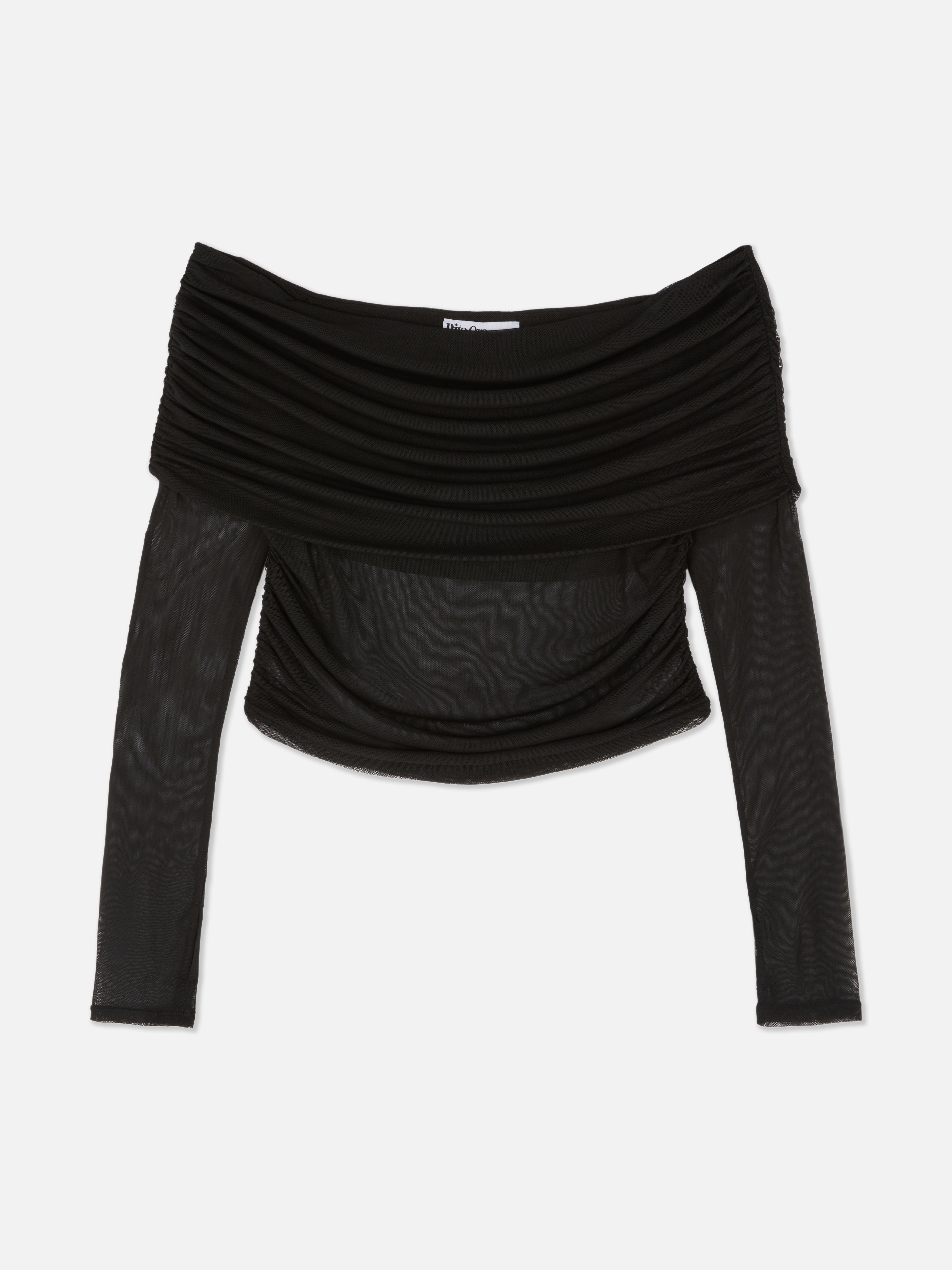 Rita Ora Mesh Bardot Top