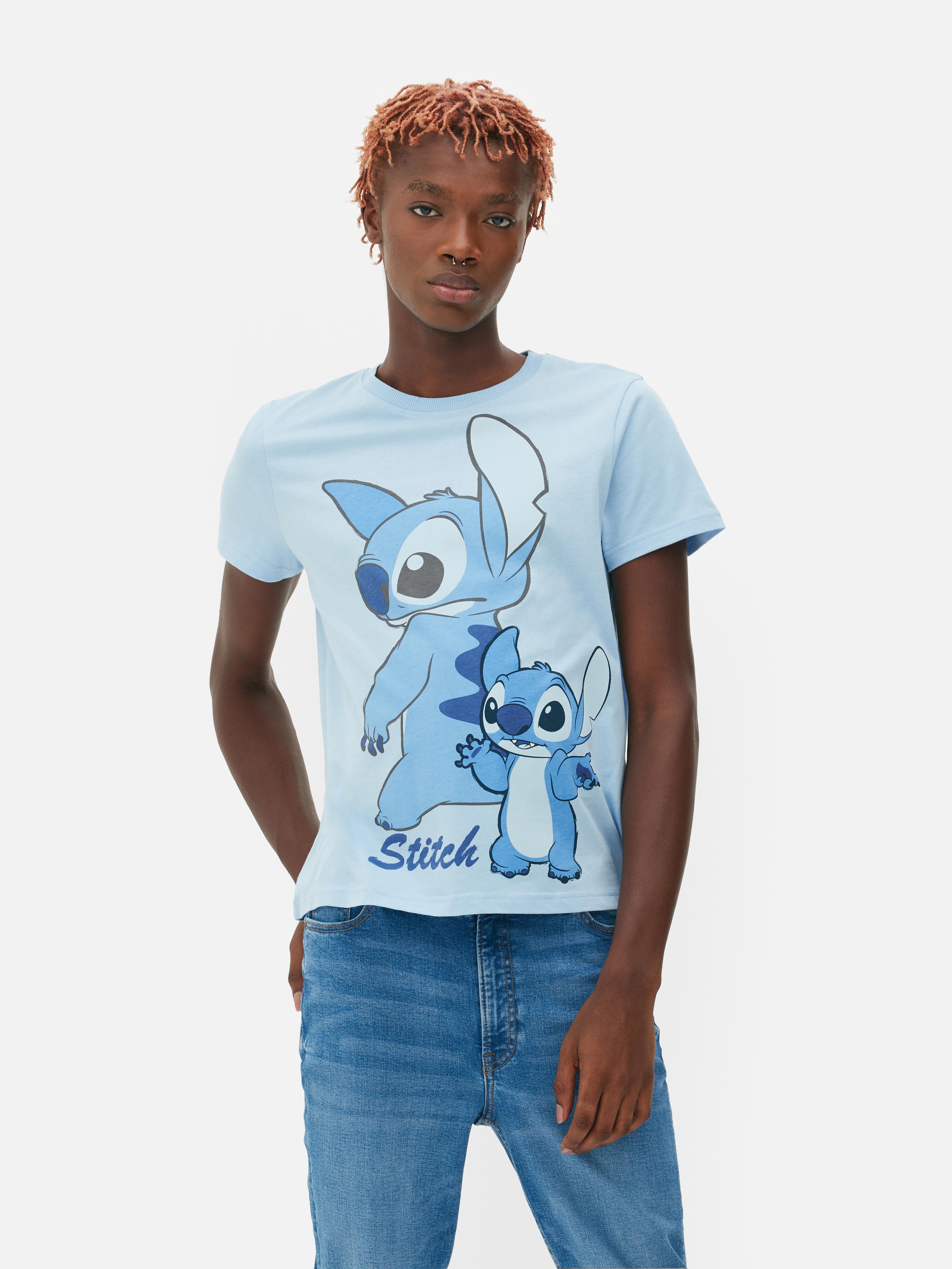 T-shirt droit coton Lilo et Stitch blanc fille