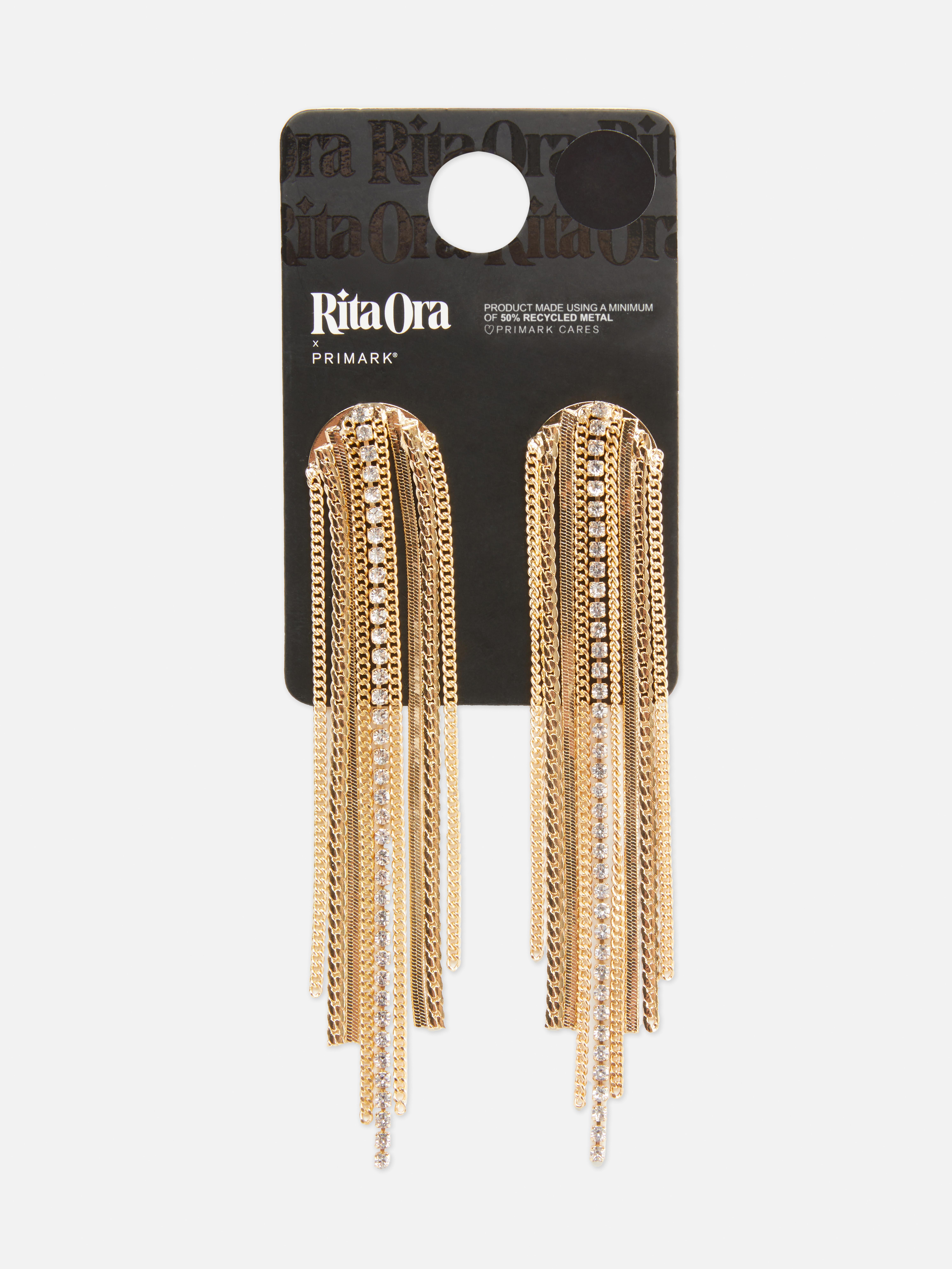 Rita Ora Chain Drop Earrings