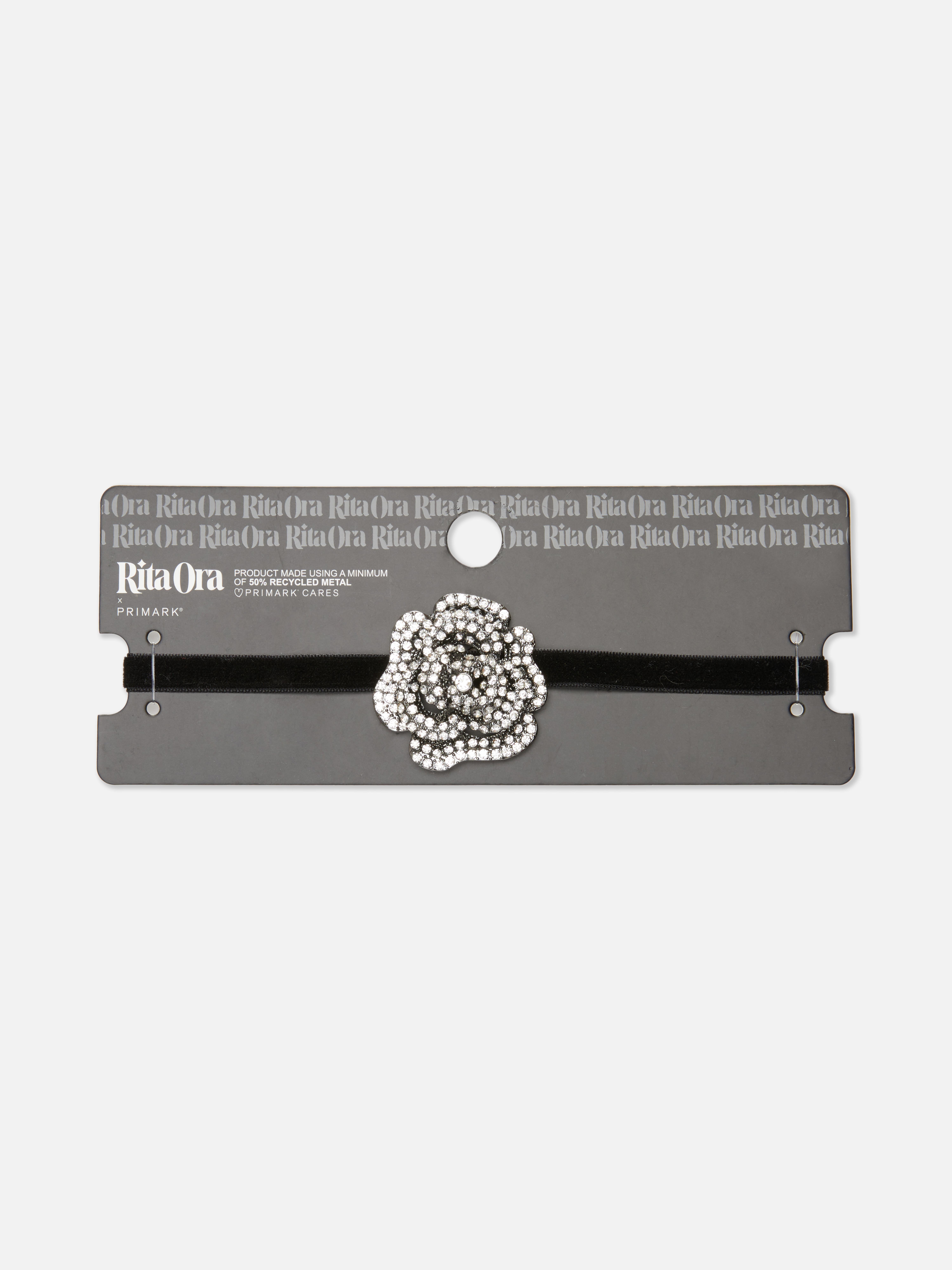 Rita Ora Diamanté Rosette Choker Necklace