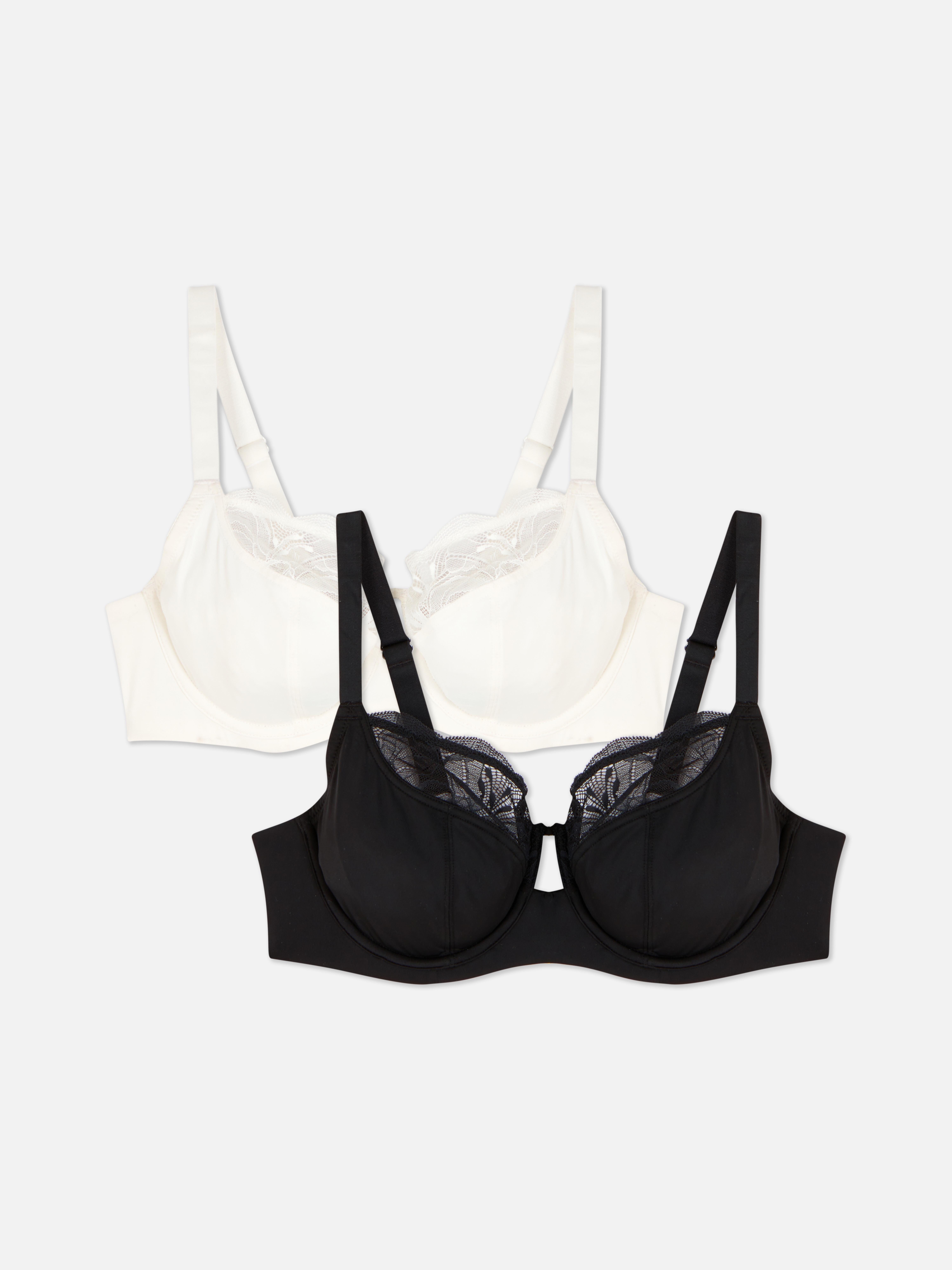 2pk D-G Non-Padded Full Cup Lace Bras