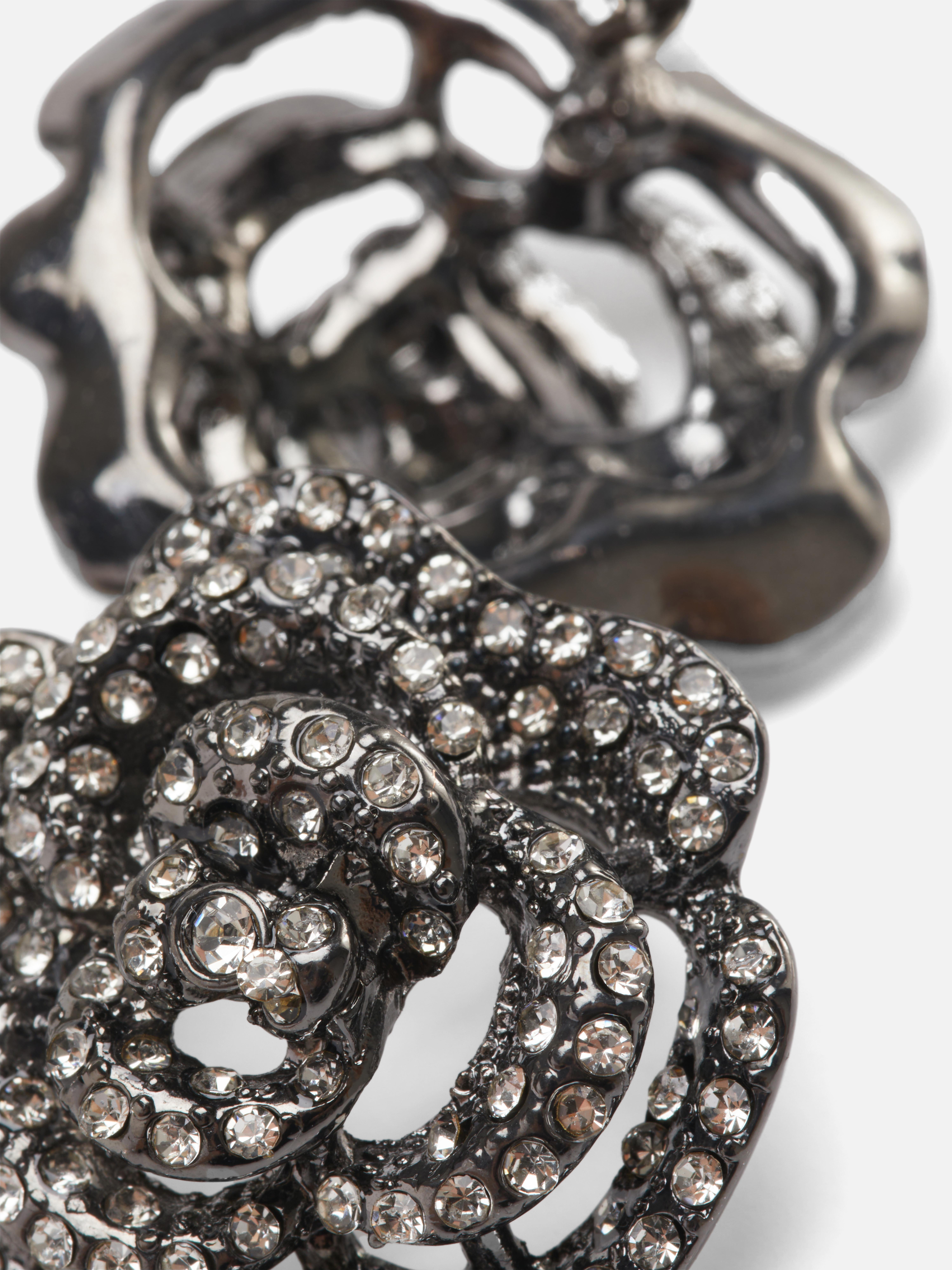 Rita Ora Diamanté Rose Earrings
