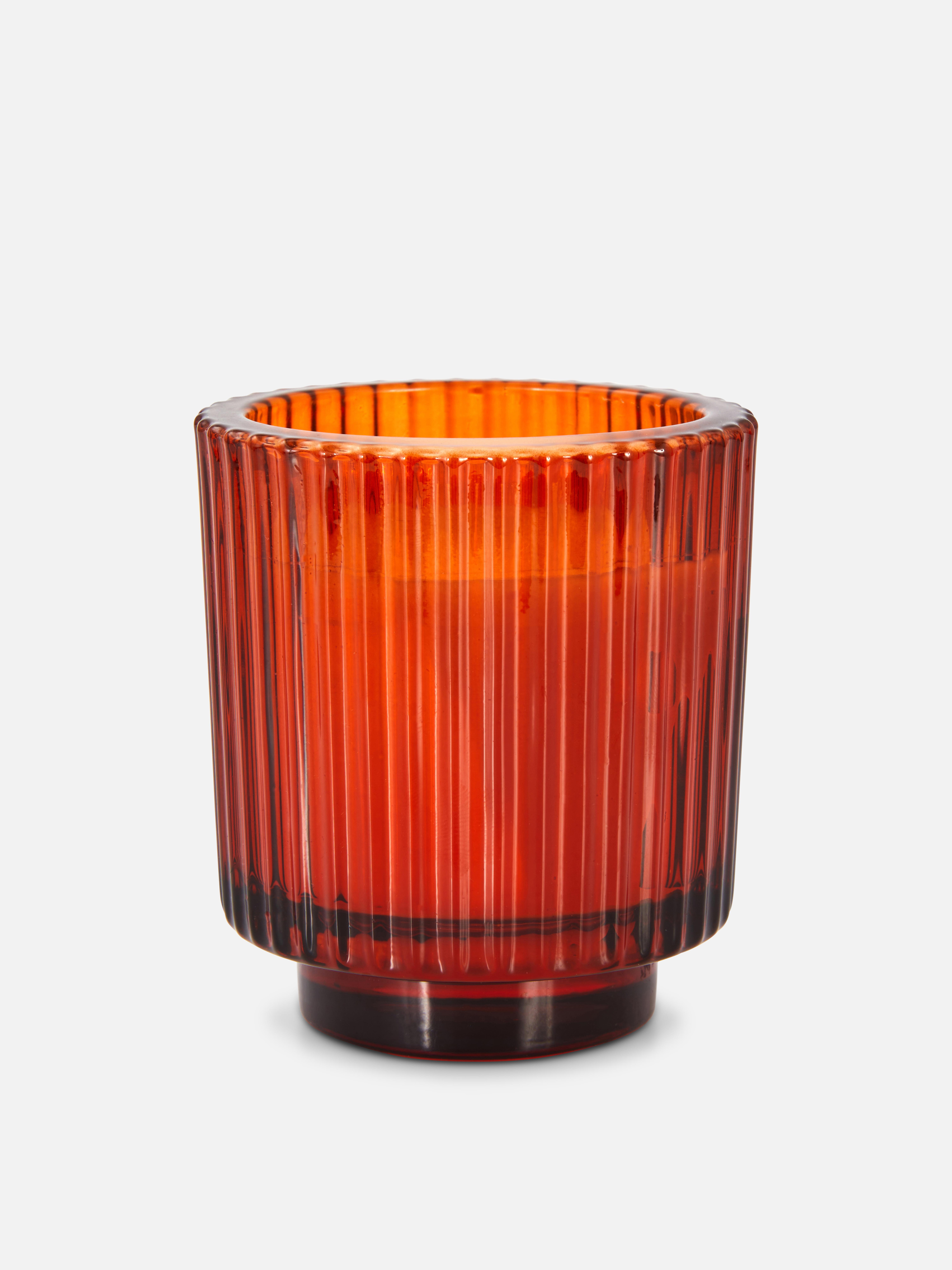 Orange Fluted Glass Candle Primark