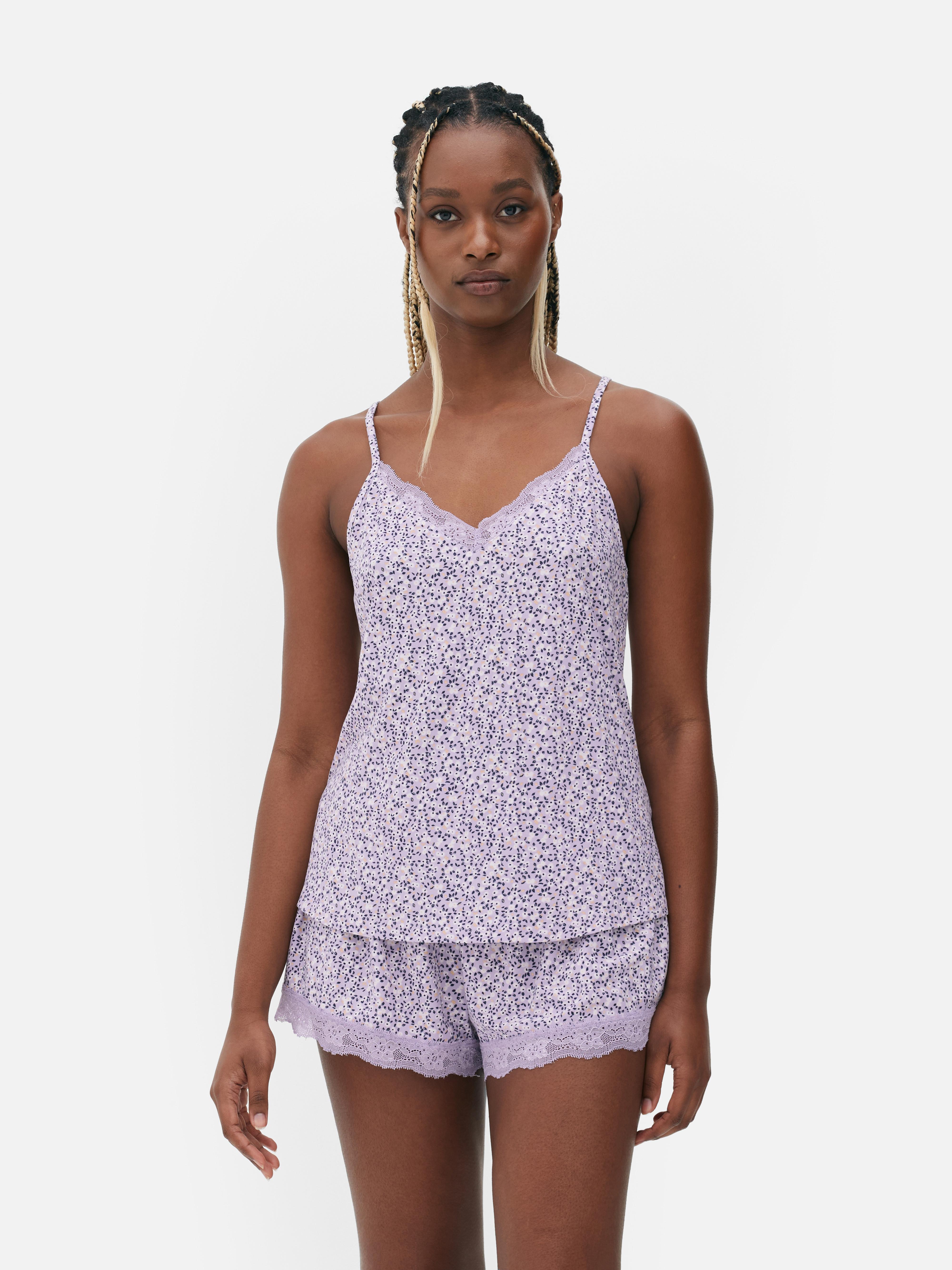 Womens Lilac Cami and Shorts Pyjama Set