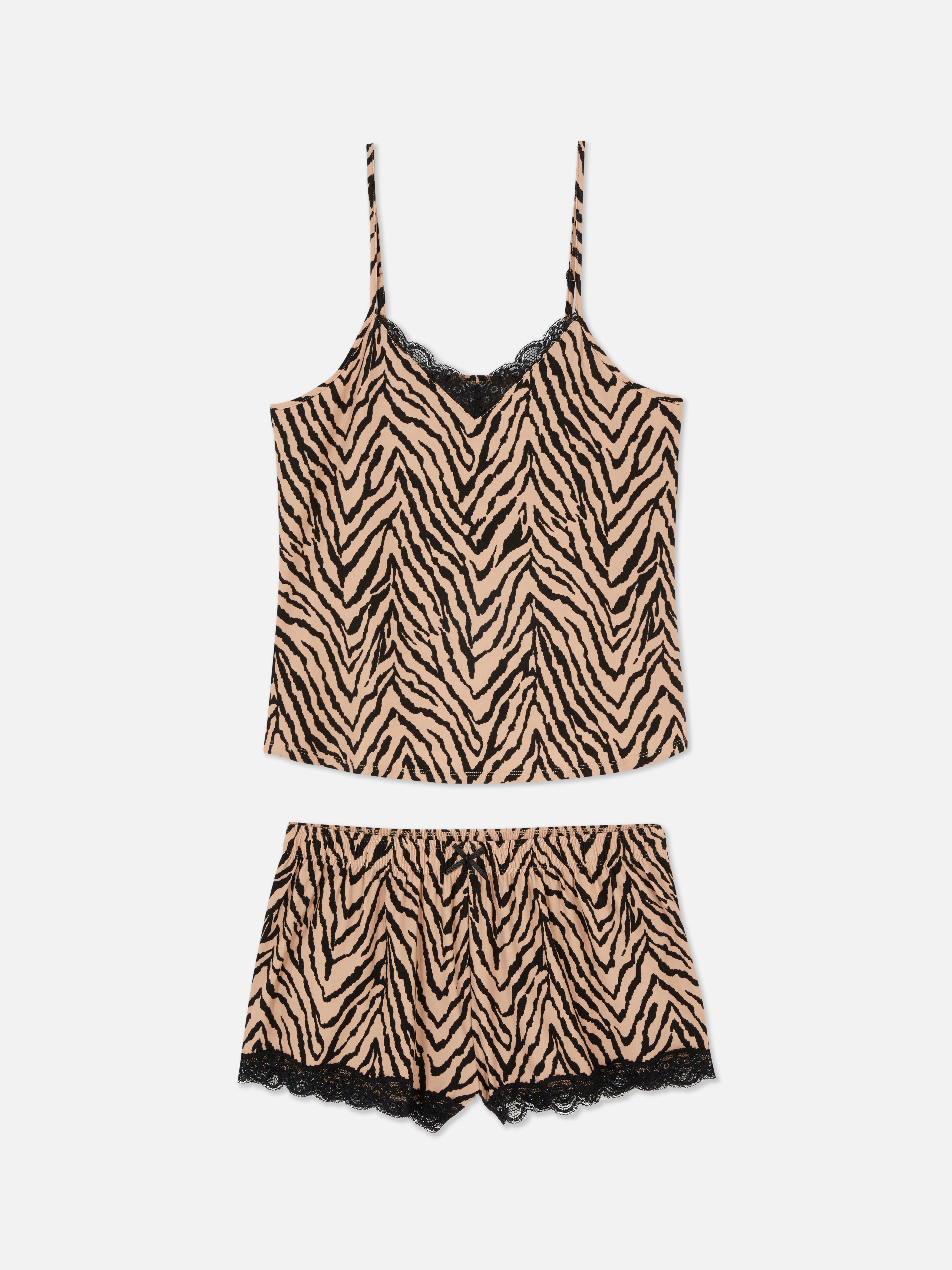 Pijama top alças finas/calções