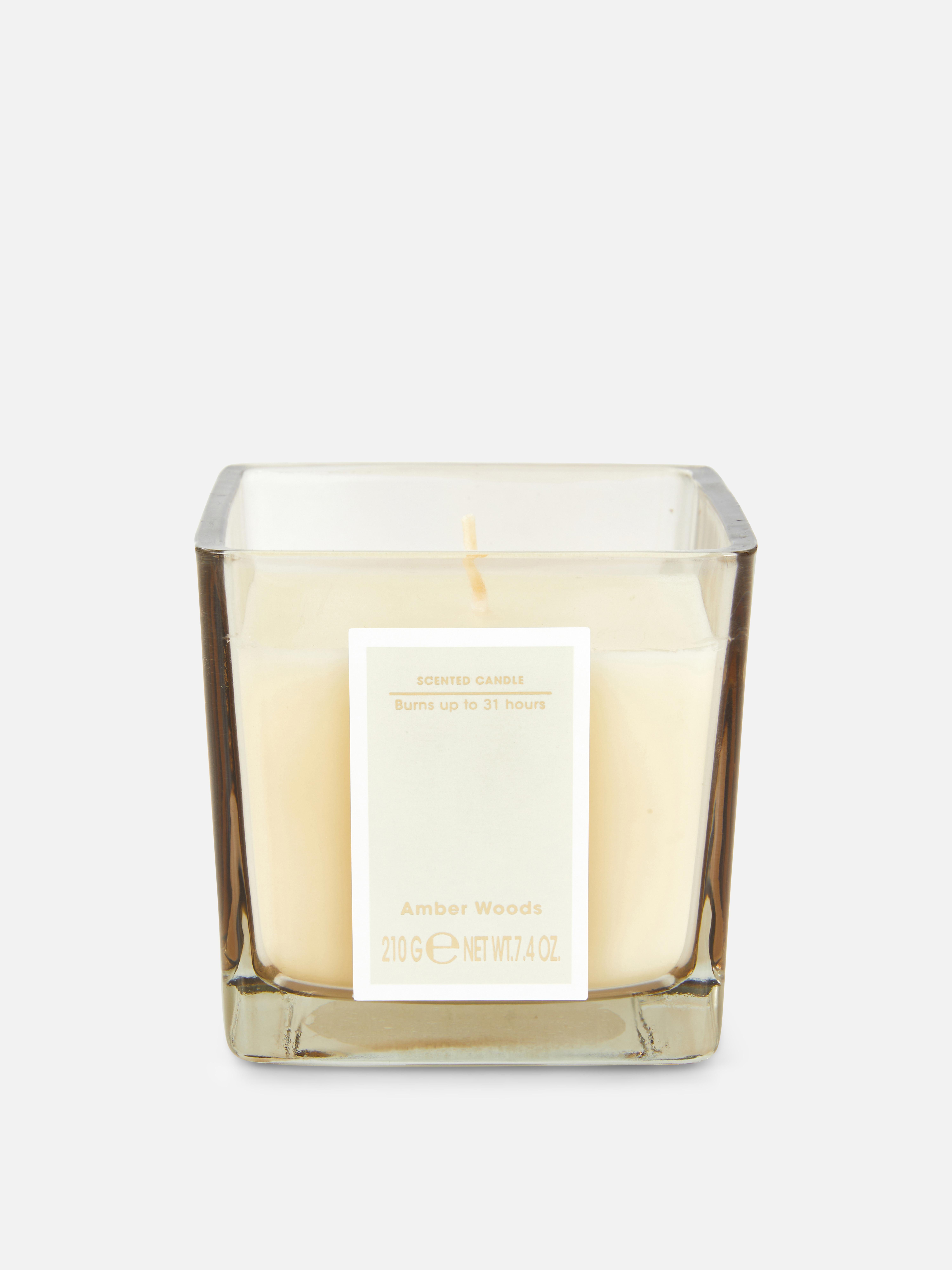Square Tinted Glass Candle