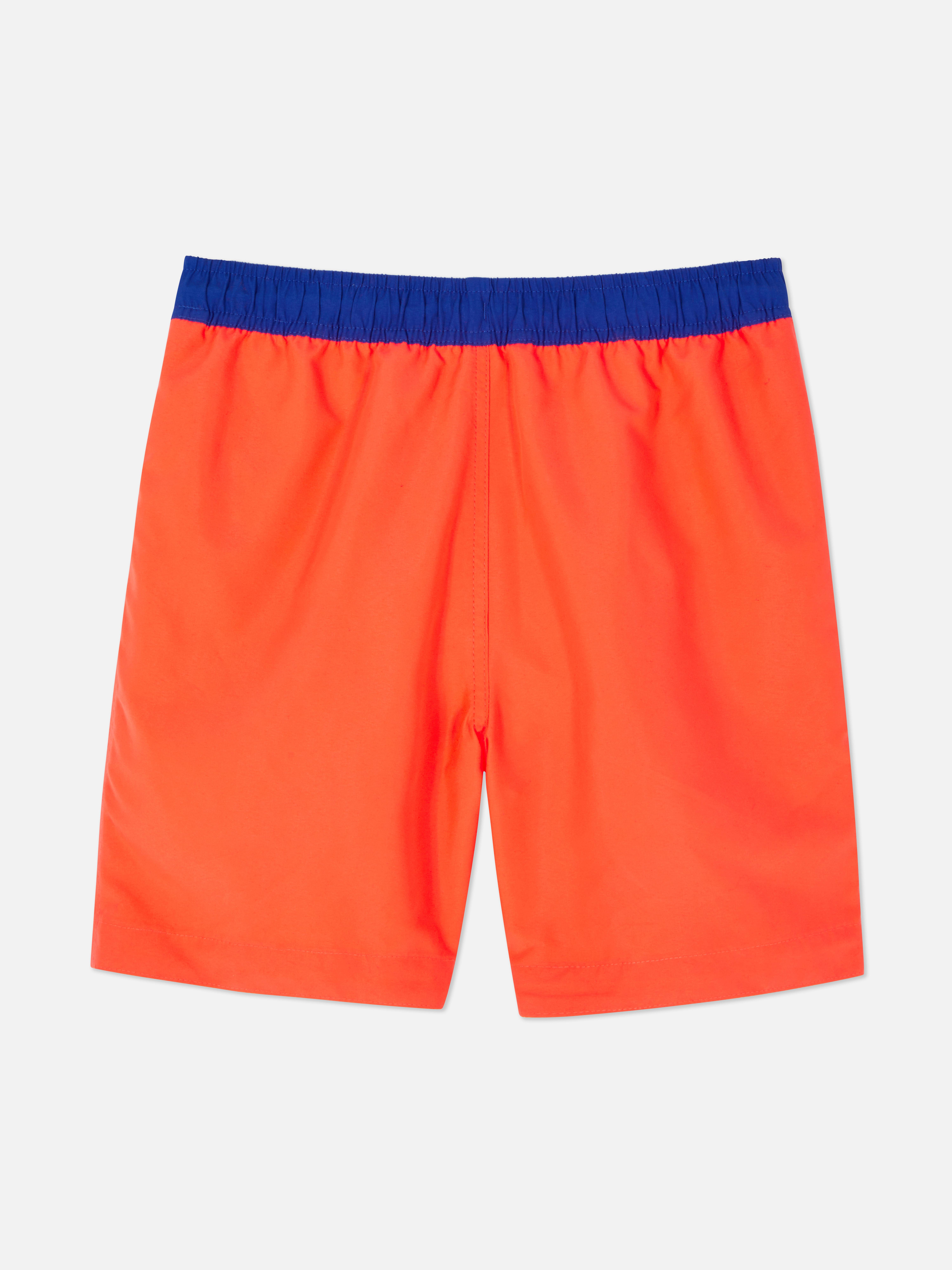 Boys Orange Colour Block Swim Trunks | Primark