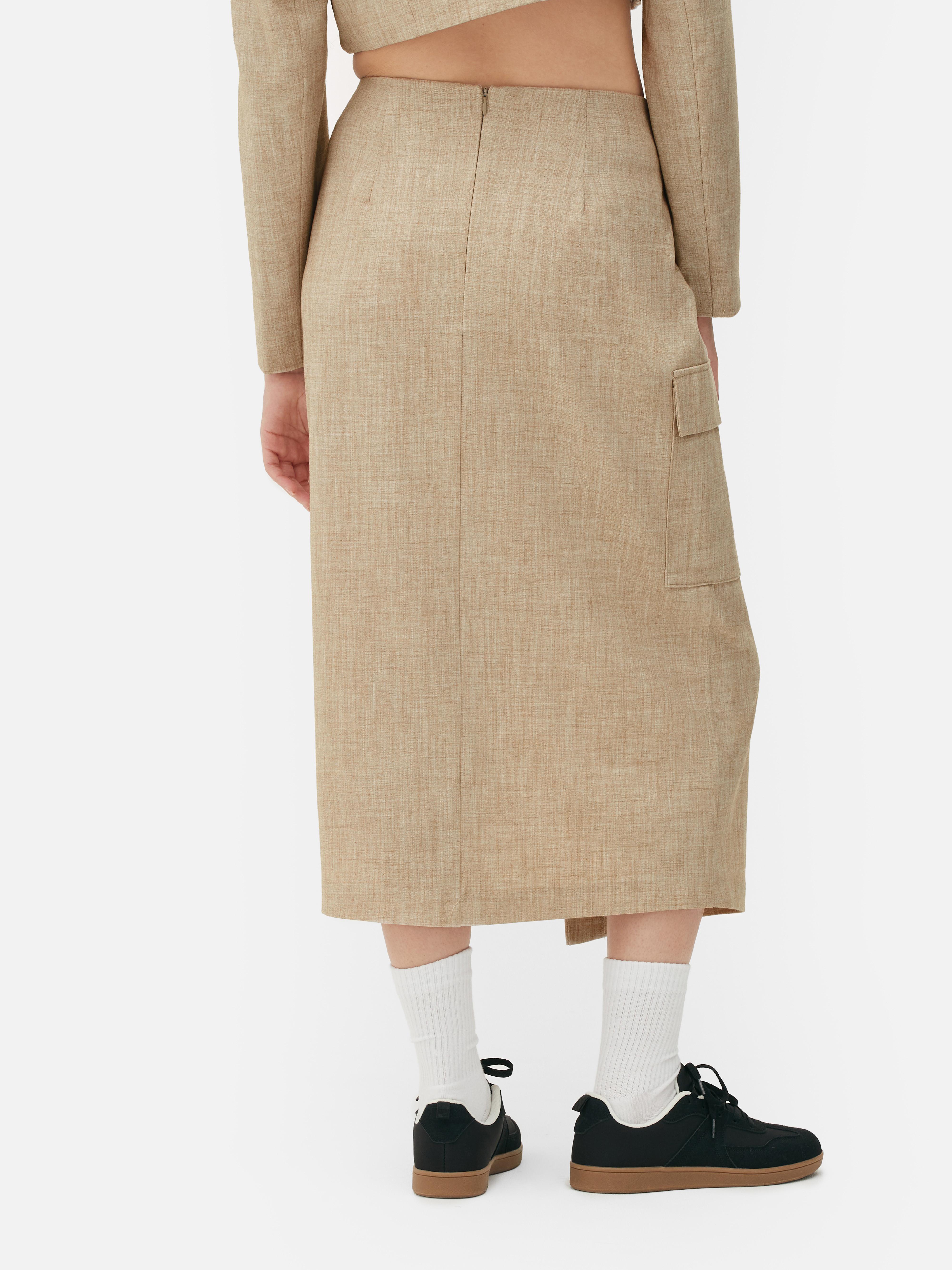 Crosshatch Utility Midi Skirt Primark