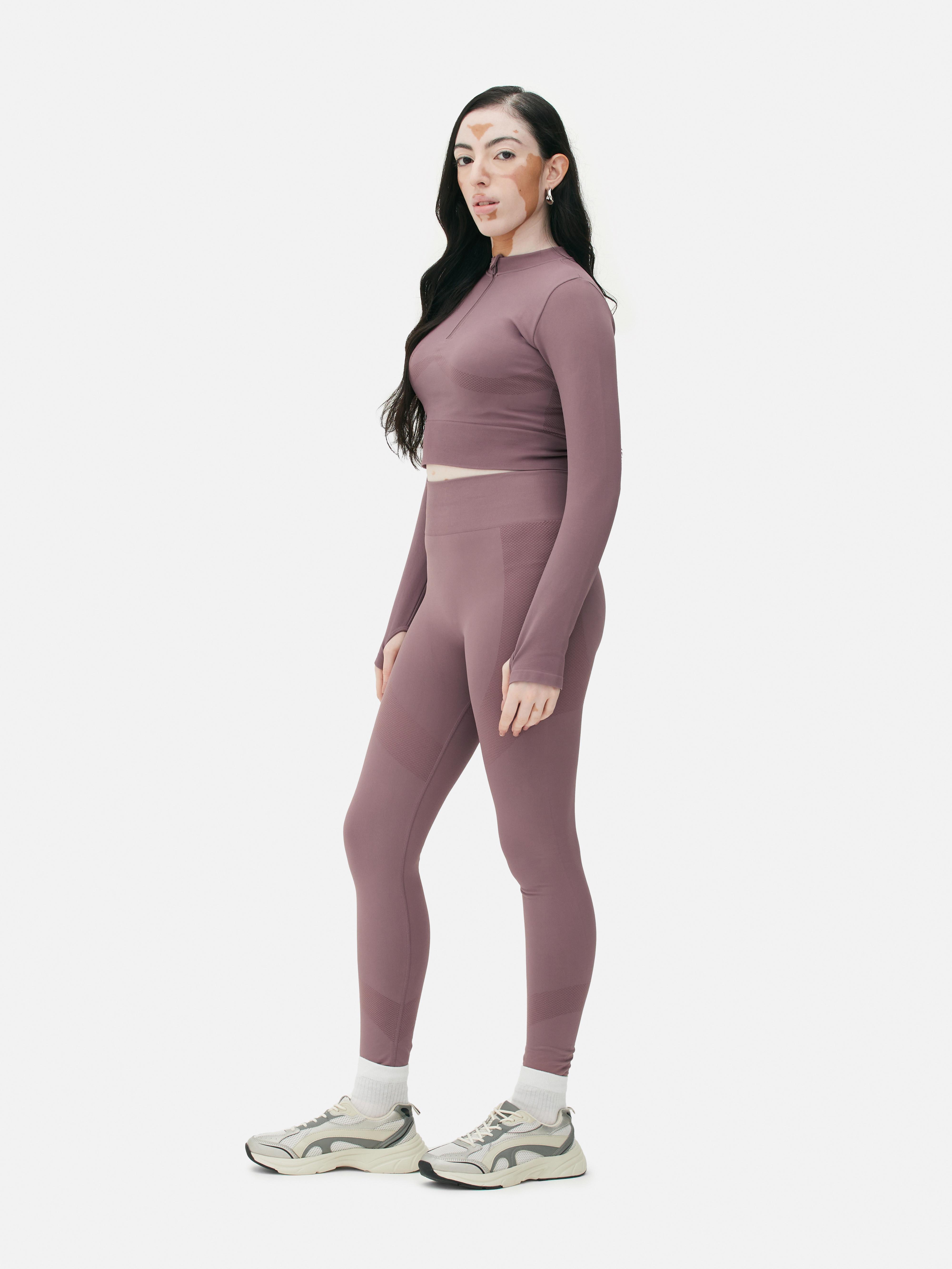 Womens Pink Seamless Contour Leggings