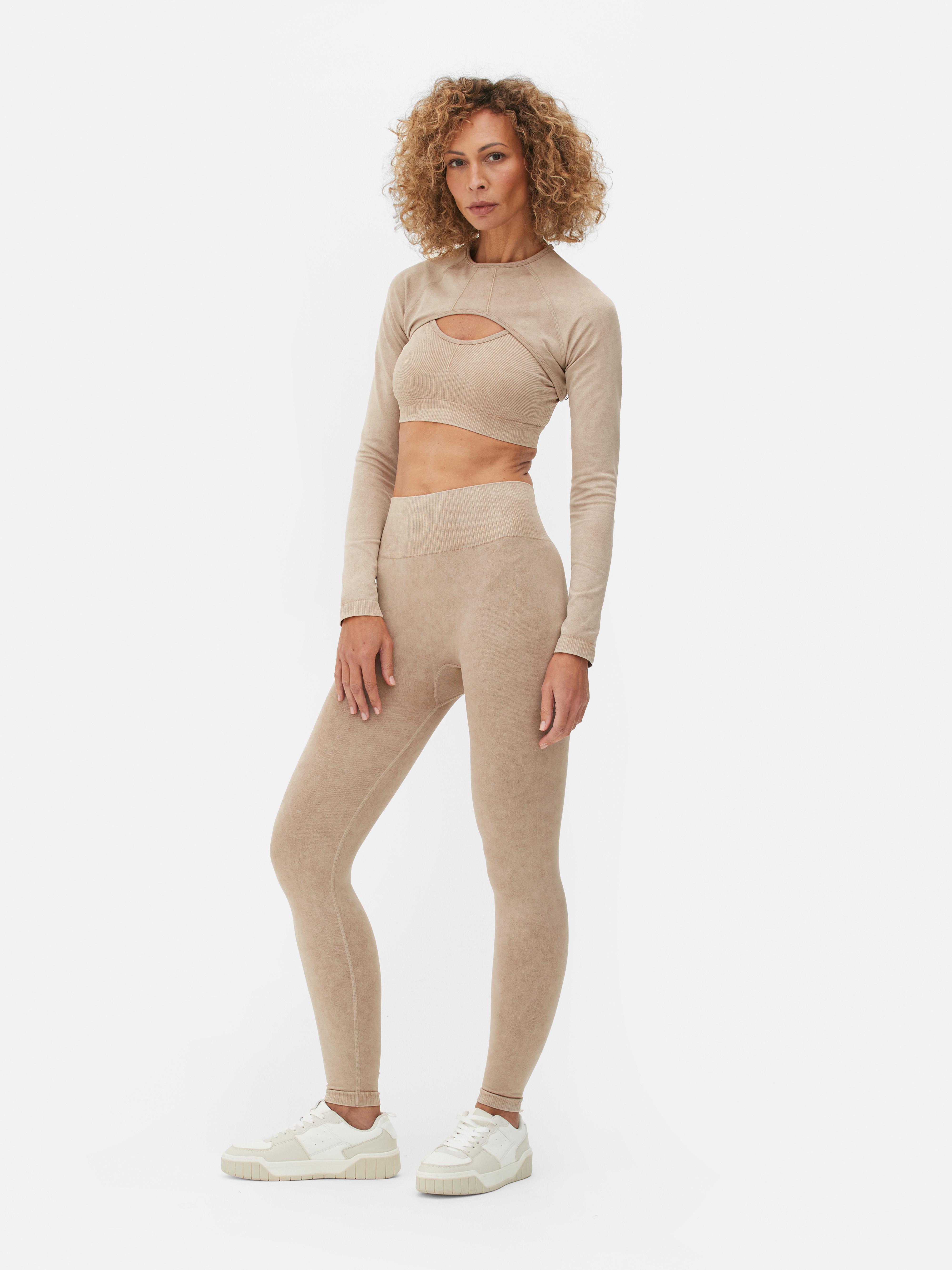 Womens Taupe Seamfree Performance Leggings