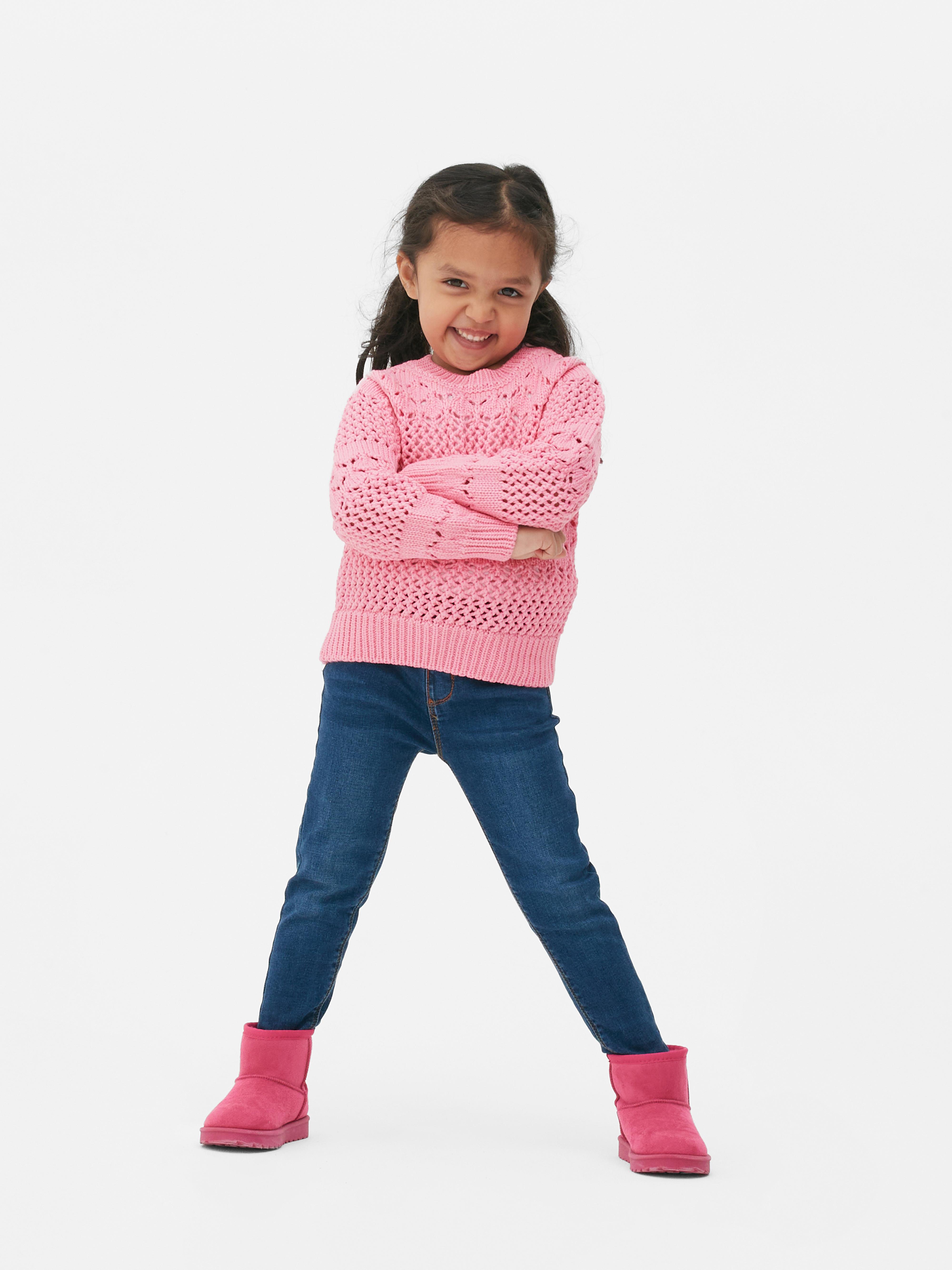 Girls Pink Open Knit Jumper | Primark