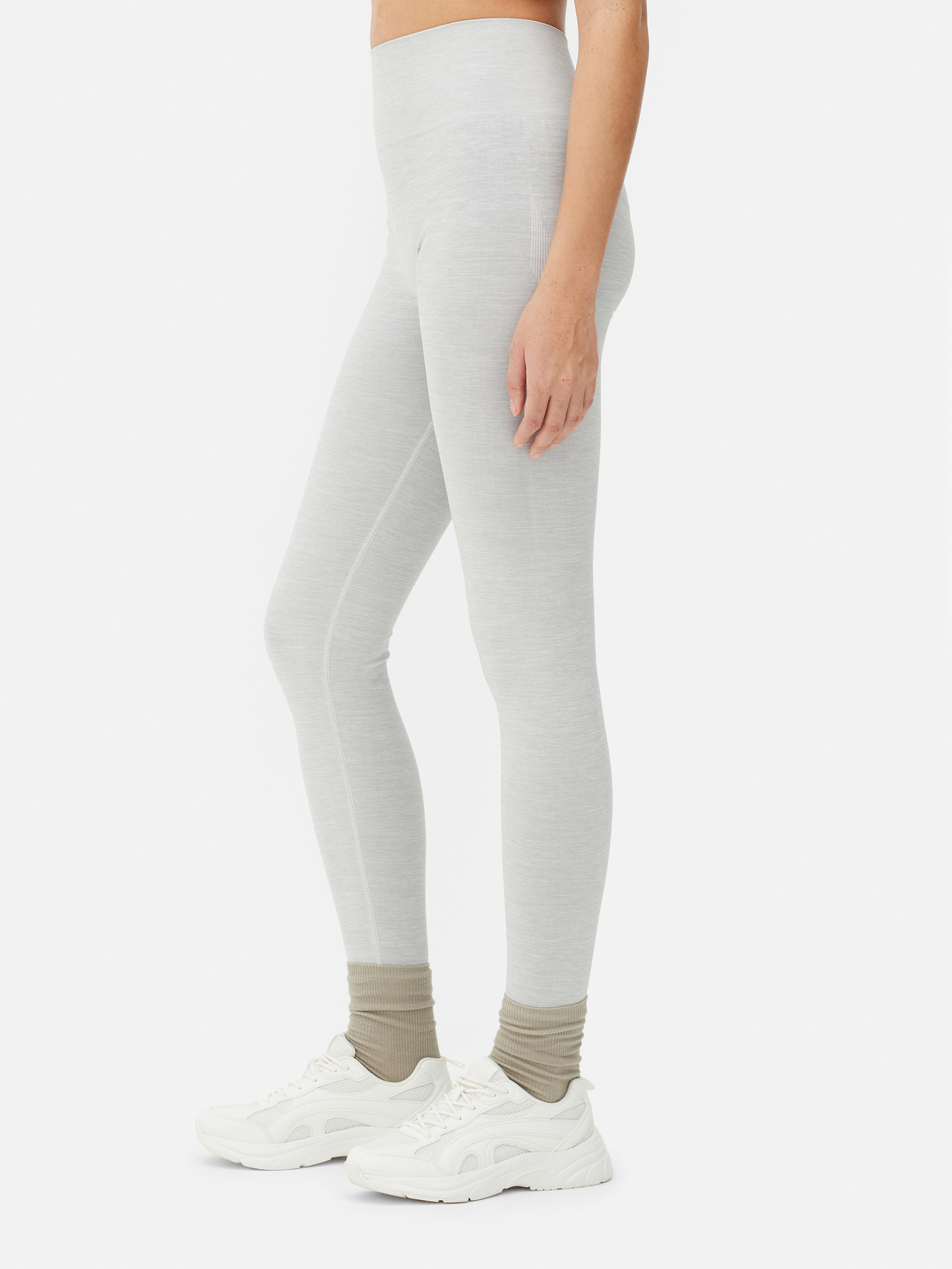 Leggings de algodón de cintura alta para mujer en gris jaspeado, rubor y  gris